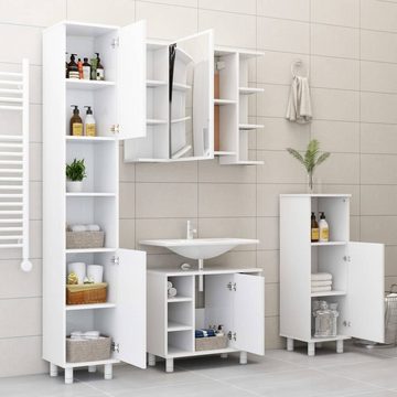 vidaXL Badezimmer-Set Badezimmerschrank Weiß 30x30x95 cm Holzwerkstoff, (1-St)