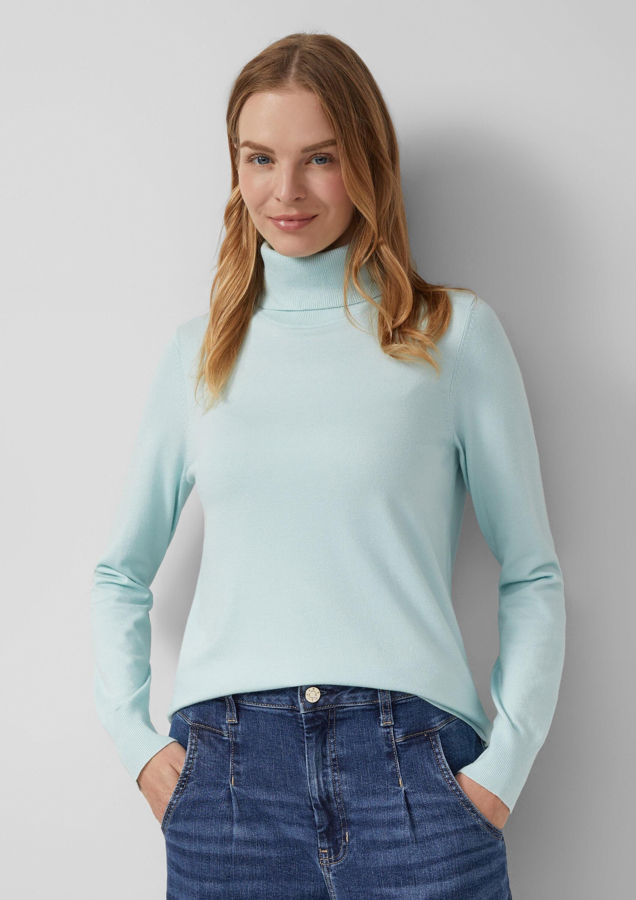 s.Oliver Longpullover Strickpullover Rollkragenpullover aus Viskosemix günstig online kaufen