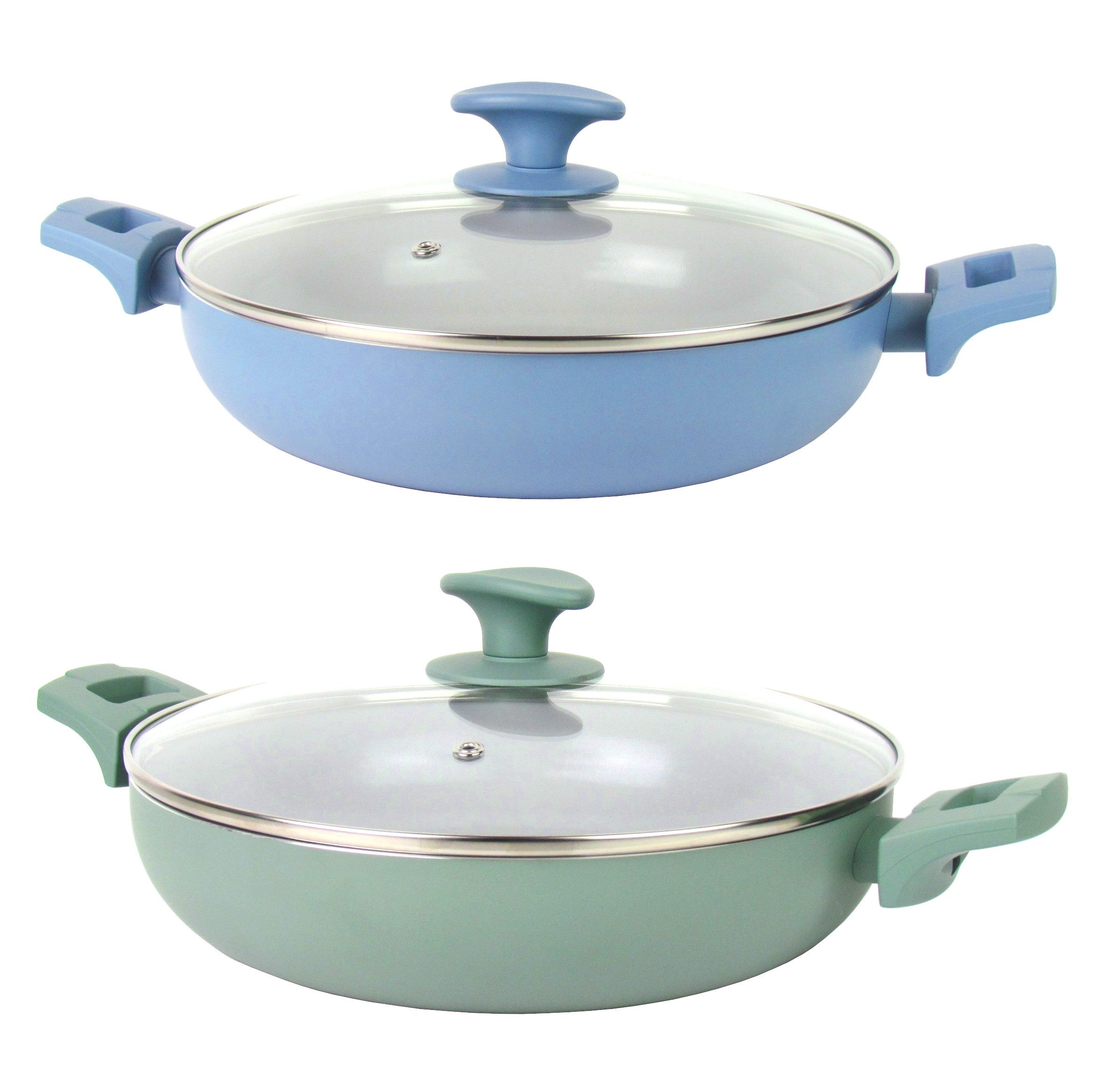 Michelino Servierpfanne XL inkl. Glasdeckel Ø 28cm, Material: Gehärtete Aluminiumlegierung, für alle Herdarten auch Induktion