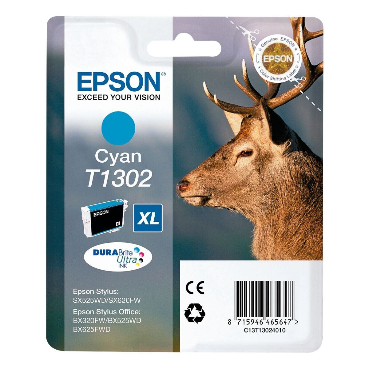 Epson T1302 Tintenpatrone (Original Druckerpatrone, cyan)