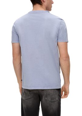 QS Kurzarmshirt T-Shirt mit Frontprint aus reiner Baumwolle