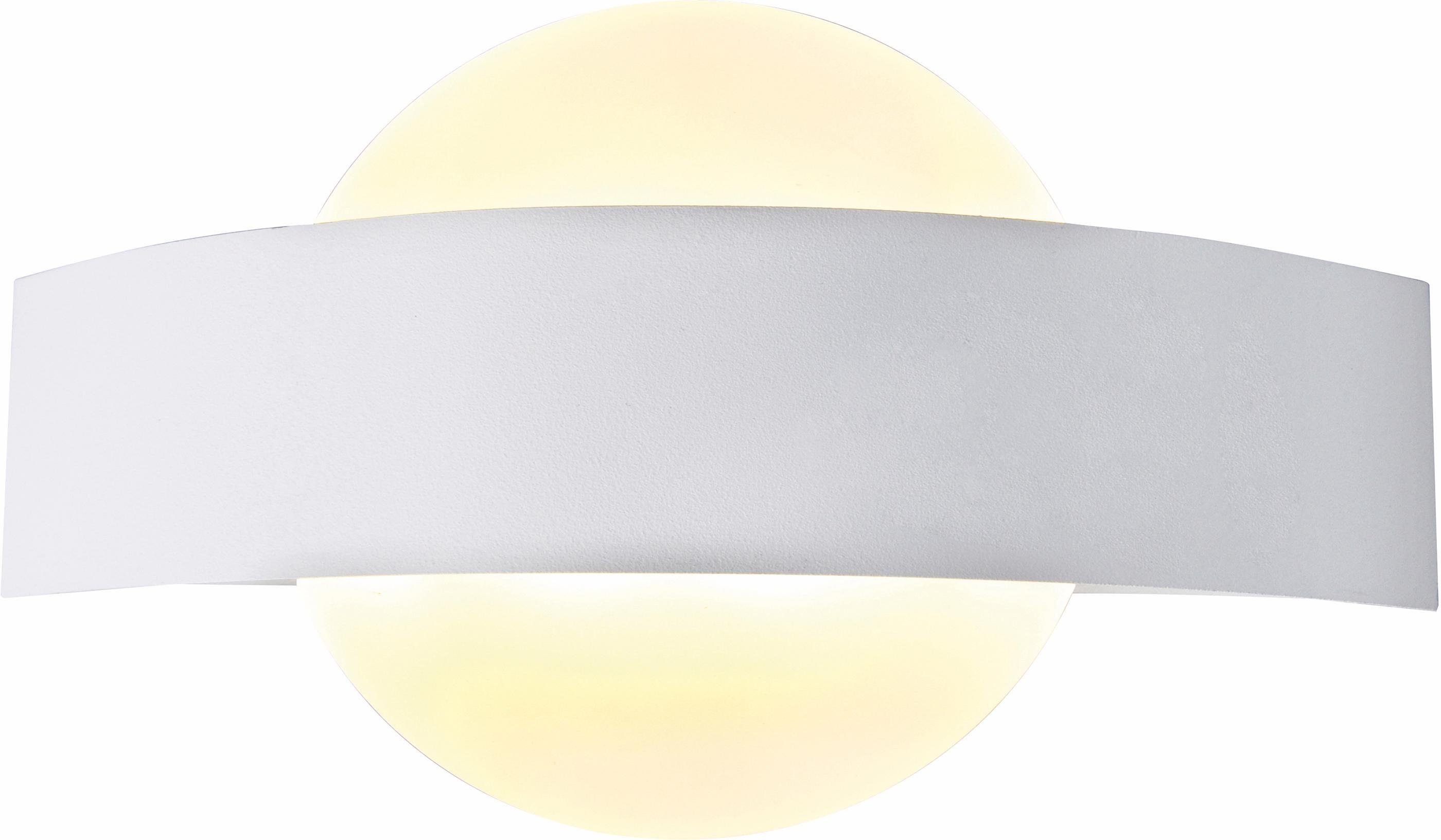 näve LED Wandleuchte h: weiß/satiniert, LED fest 13cm Effizienzklasse: Stan, integriert, 24cm, Warmweiß, l: E, Metall/Acryl