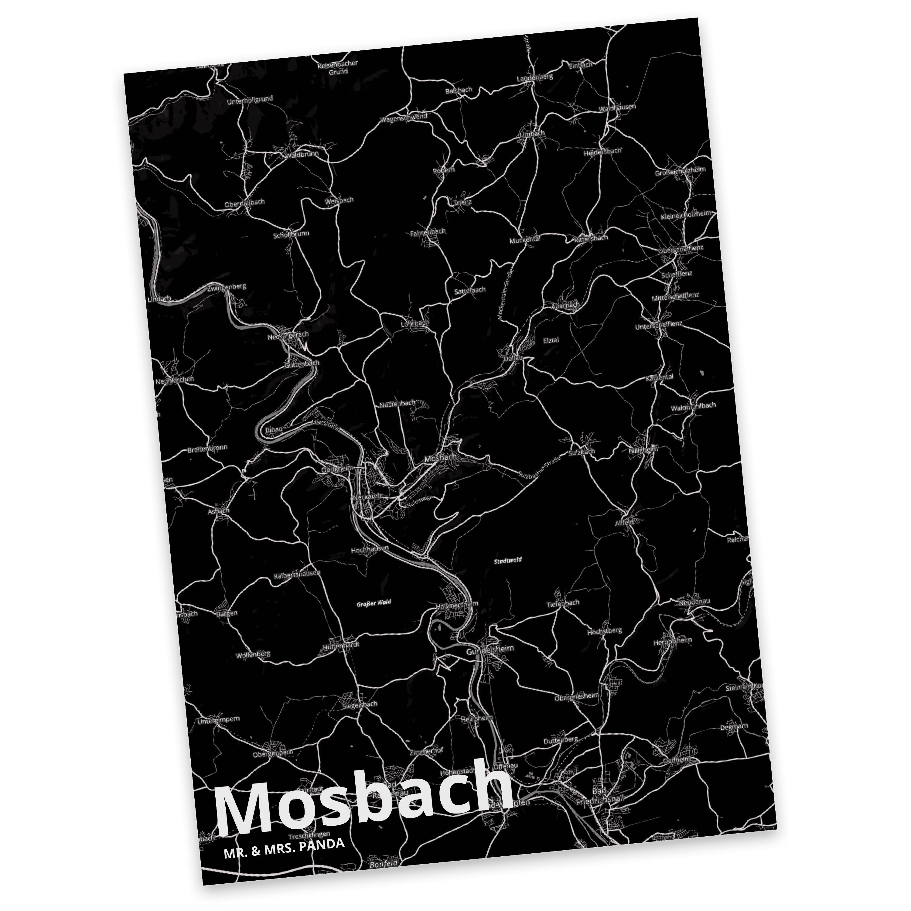 Mr. & Mrs. Panda Postkarte Mosbach - Geschenk, Stadt, Karte, Grußkarte, Geschenkkarte, Ort, Stad