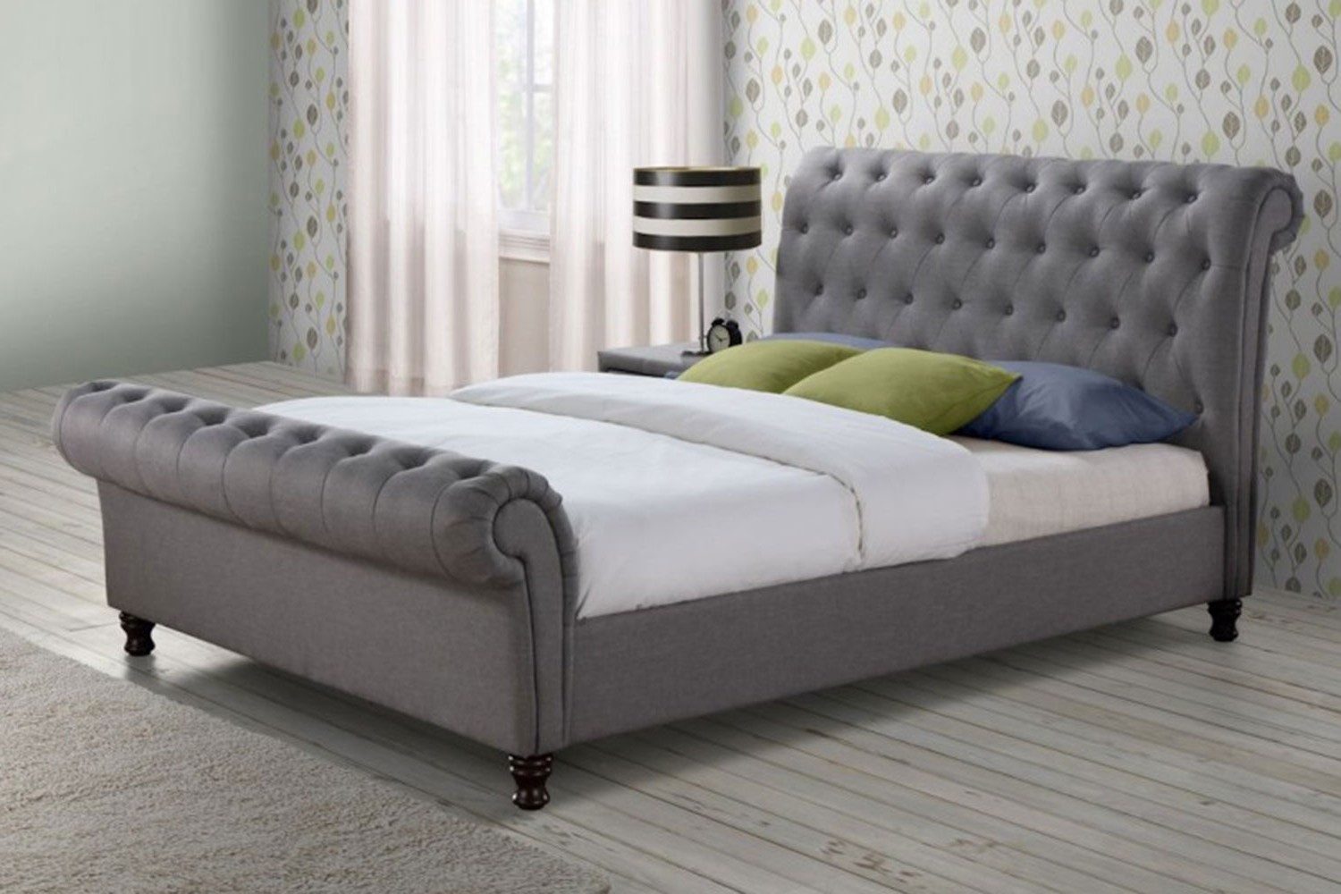 Polsterbett Chesterfield Bett von XLMoebel® mit eleganter Polsterung