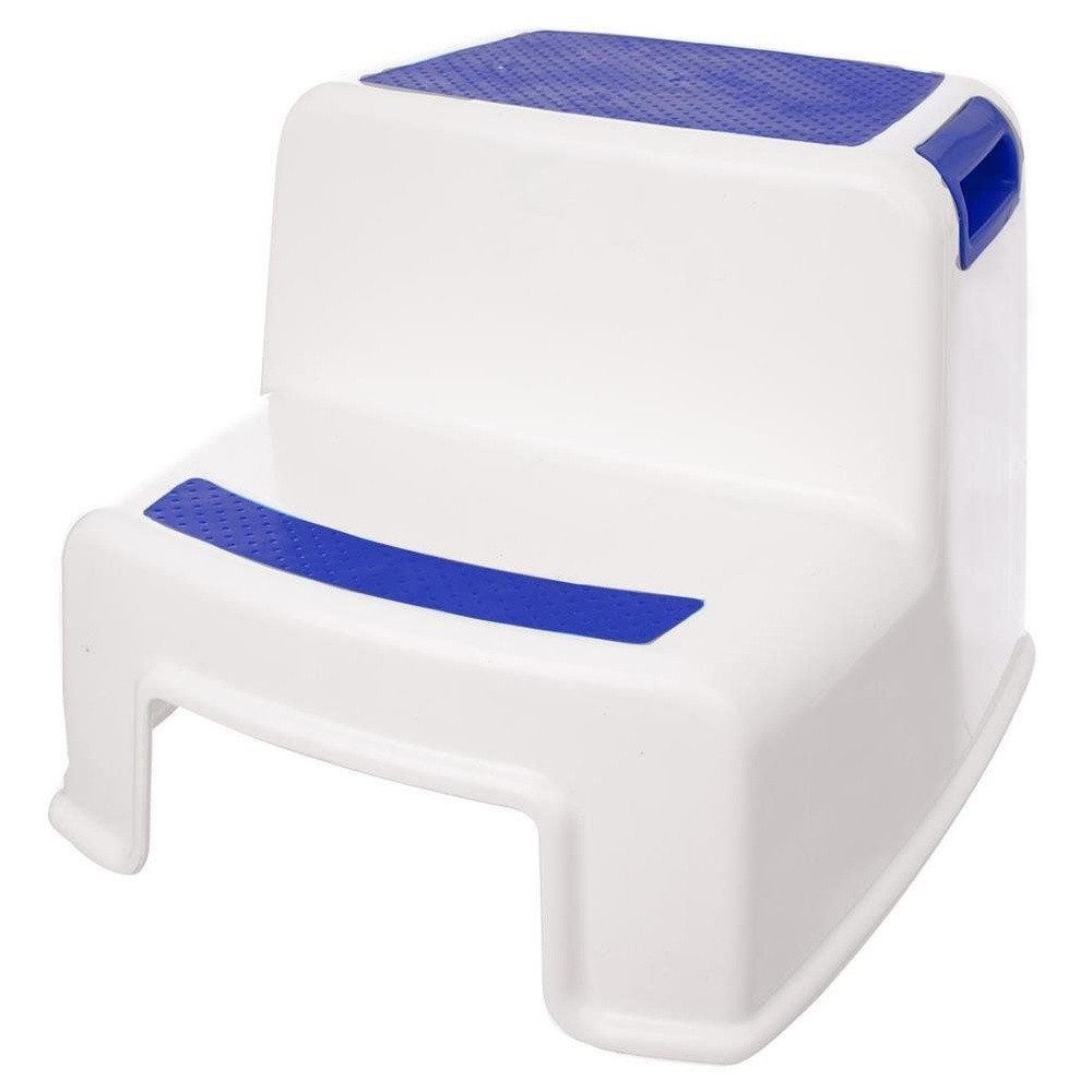 Orion Group Bad-Stufe Zweistufige in Weiß aus Kunststoff für Kinder 33x26,5cm, 1-tlg., belastbar bis 110kg mit Tragegriffen