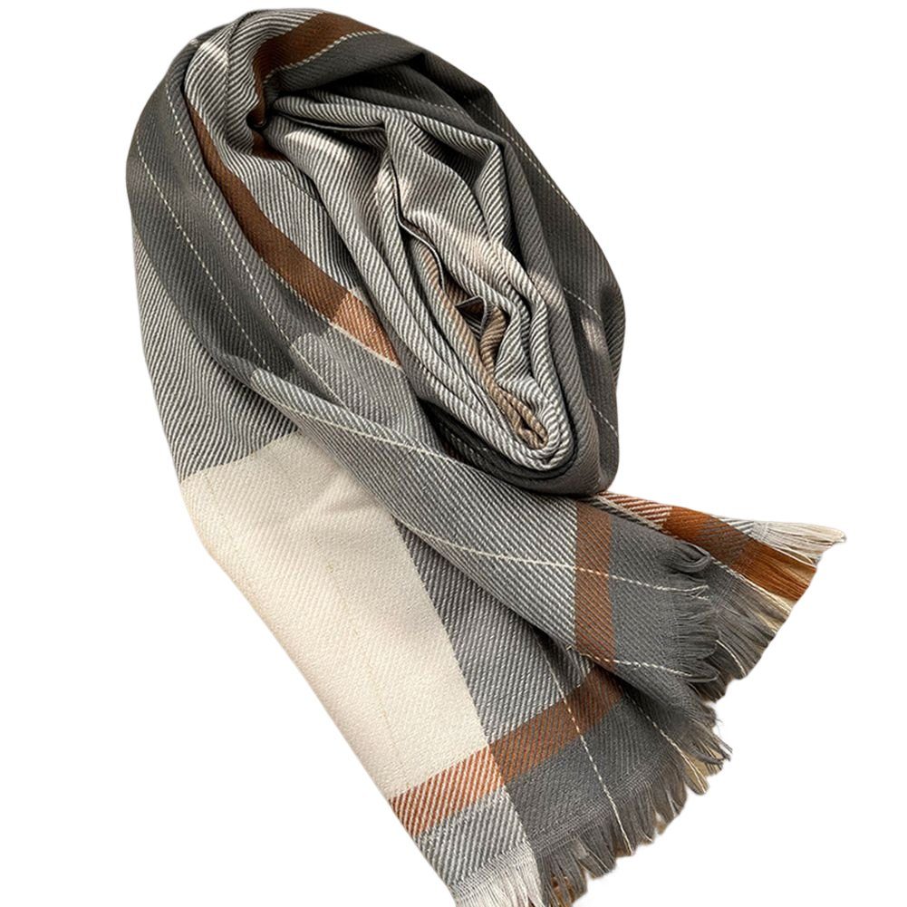 Für Frauen Lang-Stil Winter 3z-stripes Schal splicing Blusmart Quaste Modeschal stripes Quaste wild commuting Schal brown Plaid Warm Mode