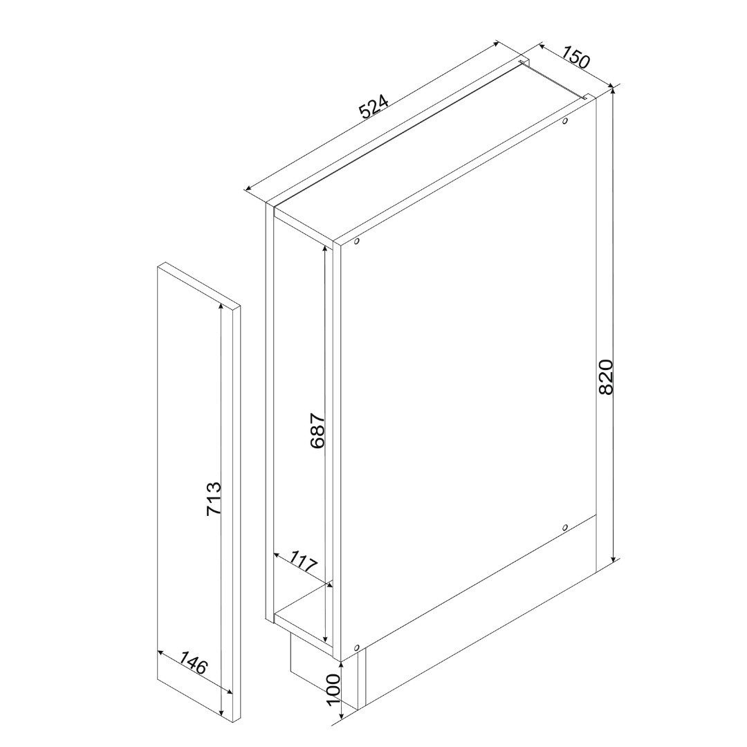 ROYAL24_MARKT Apothekerschrank D15CARGO - KENDRO - Elegante Stauraum Idee (Küchen Apothekerschrank, 1-St., Premium - Kendro) Beste Güte - Innovativ - Modern