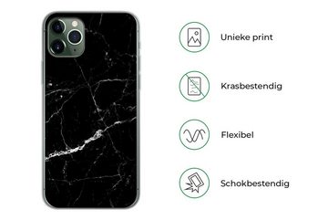 MuchoWow Handyhülle Marmoroptik - Schwarz - Luxus, Handyhülle Apple iPhone 11 Pro Max, Smartphone-Bumper, Print, Handy