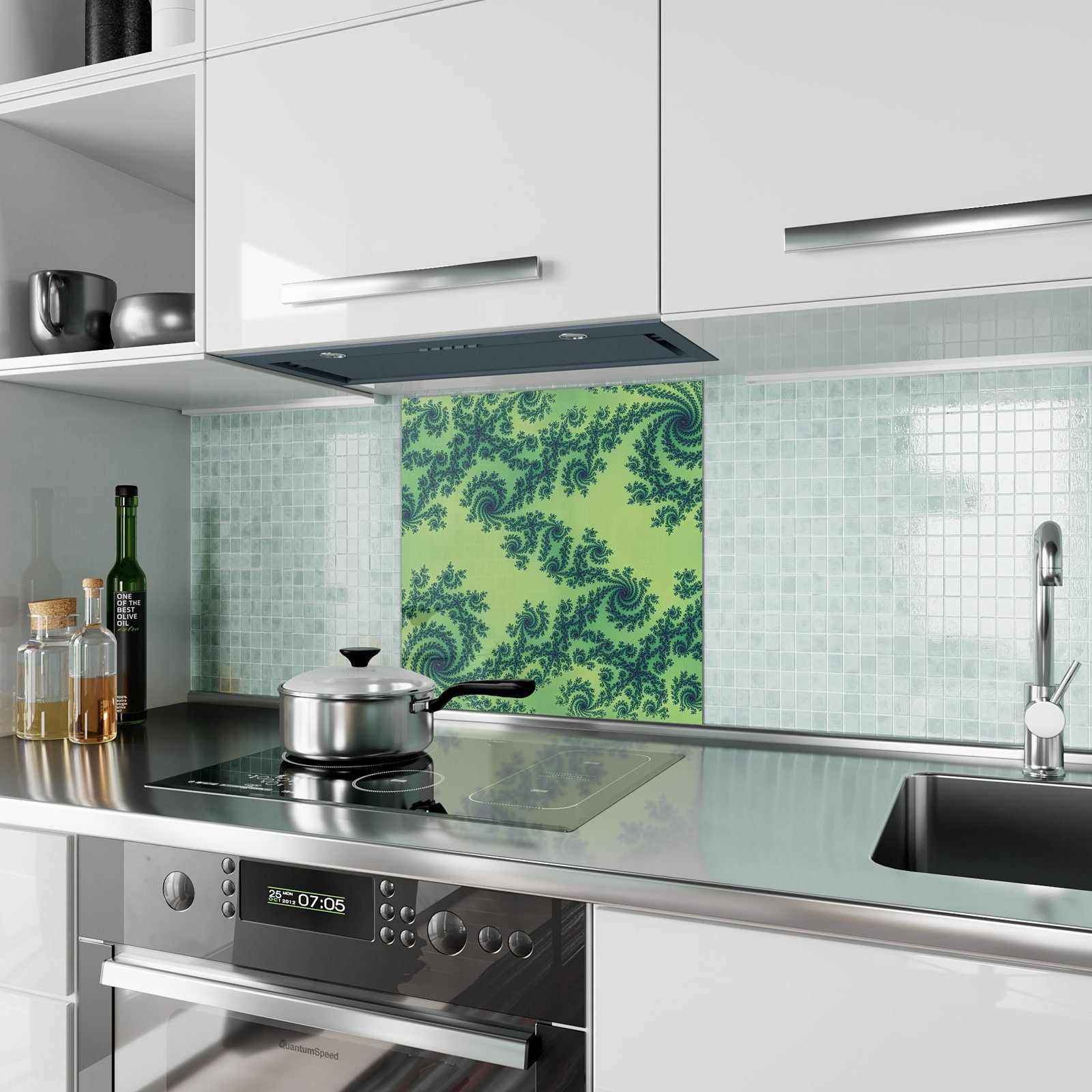 Primedeco Küchenrückwand Spritzschutz abstrakt Glas Muster