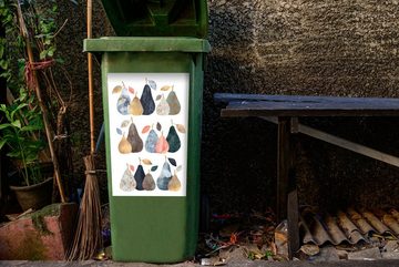 MuchoWow Wandsticker Birne - Pastell - Obst - Design (1 St), Mülleimer-aufkleber, Mülltonne, Sticker, Container, Abfalbehälter