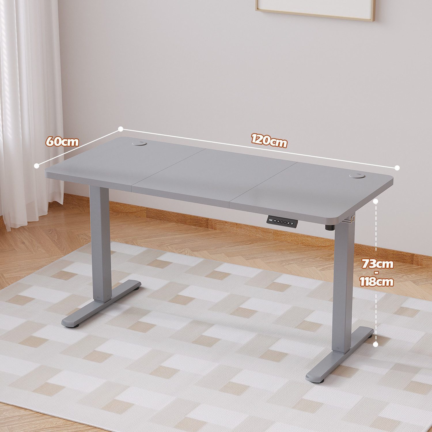 HOMALL Schreibtisch Schreibtisch Höhenverstellbarer mit Gedächtnis und Sitzerinnerung (2-lagige Hohenverstellung mit sitzender Erinnerungsfunktion und USB-Ladeanschluss)