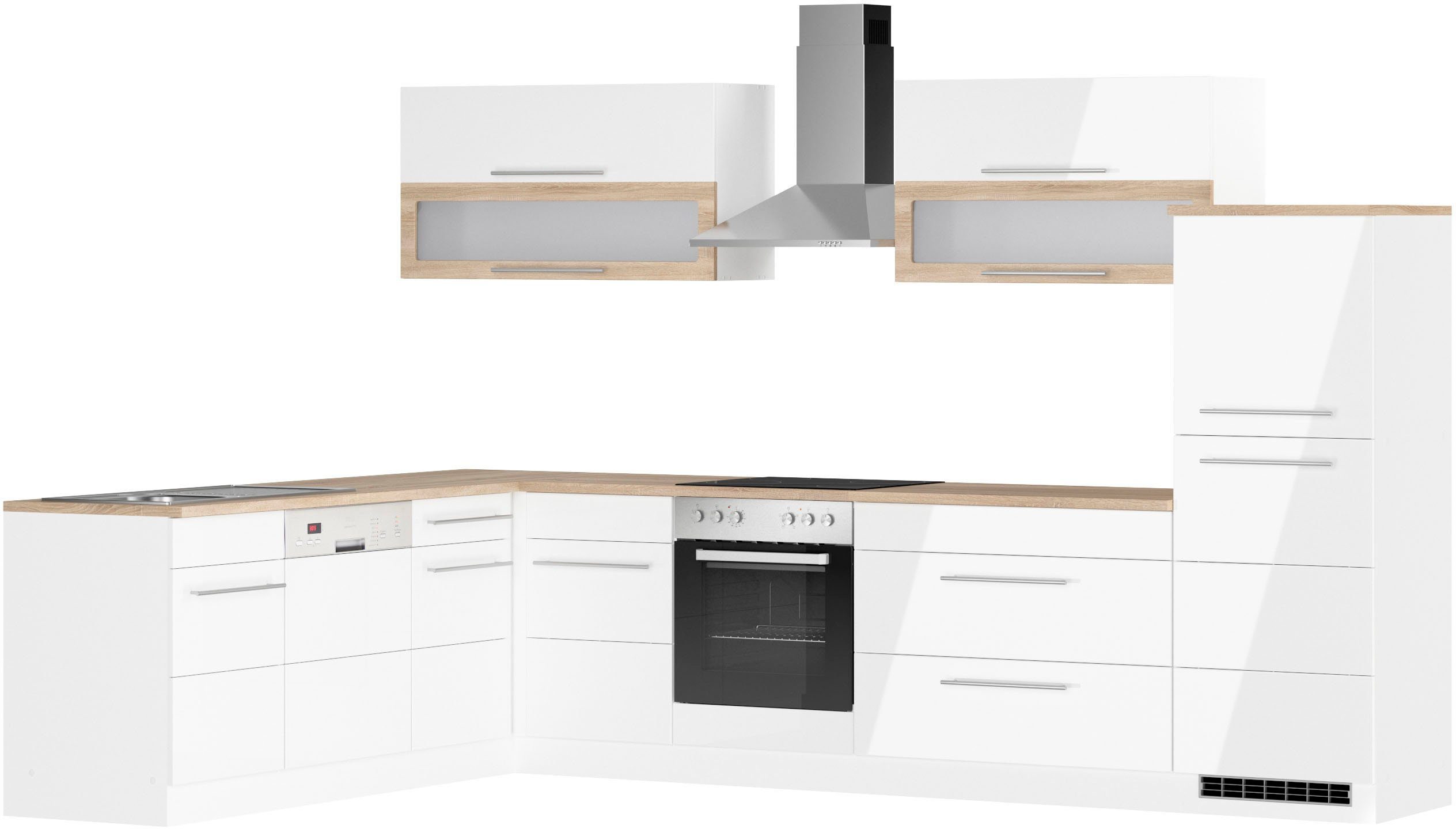 KOCHSTATION Winkelküche KS-Wien, Stellbreite 220 x 330 cm, wahlweise mit E-Geräten