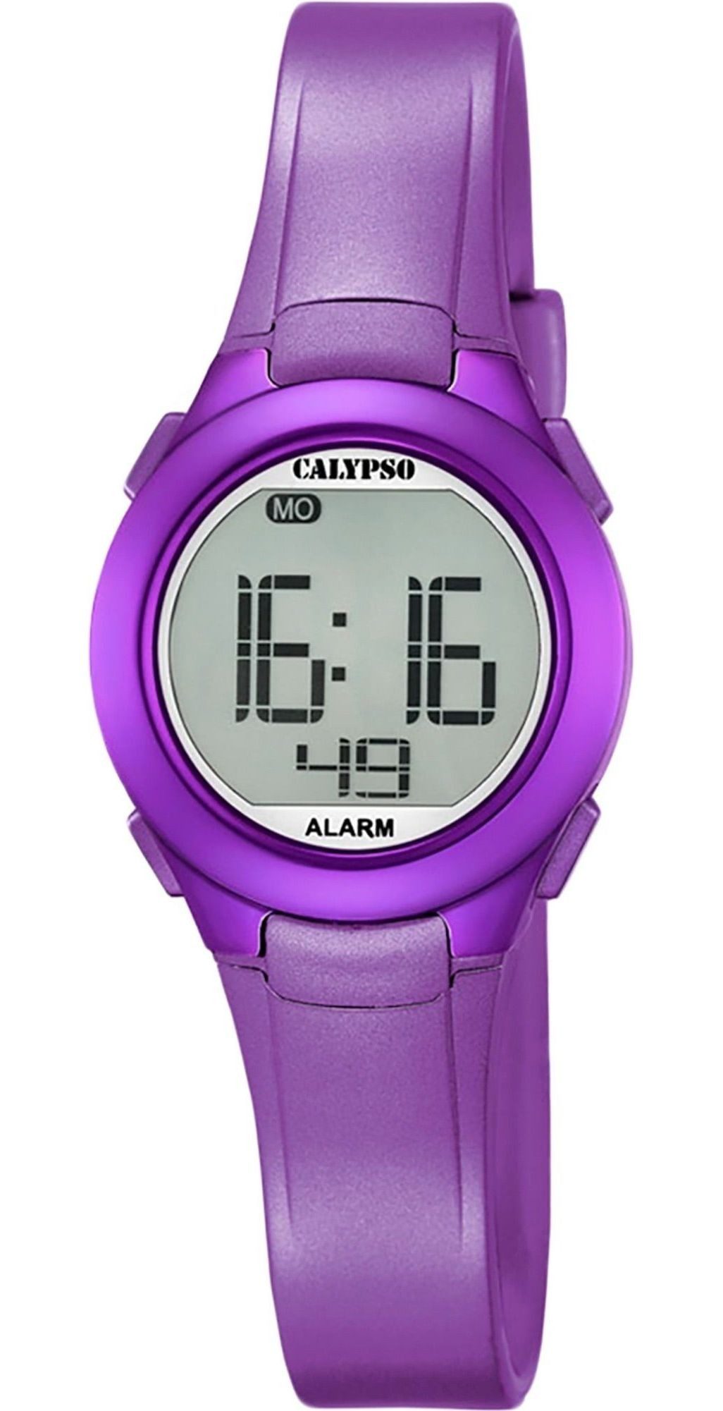 Calypso Quarzuhr Digital Crush Damenuhr K5677-2 Lila Kunststoffband 27,5 mm