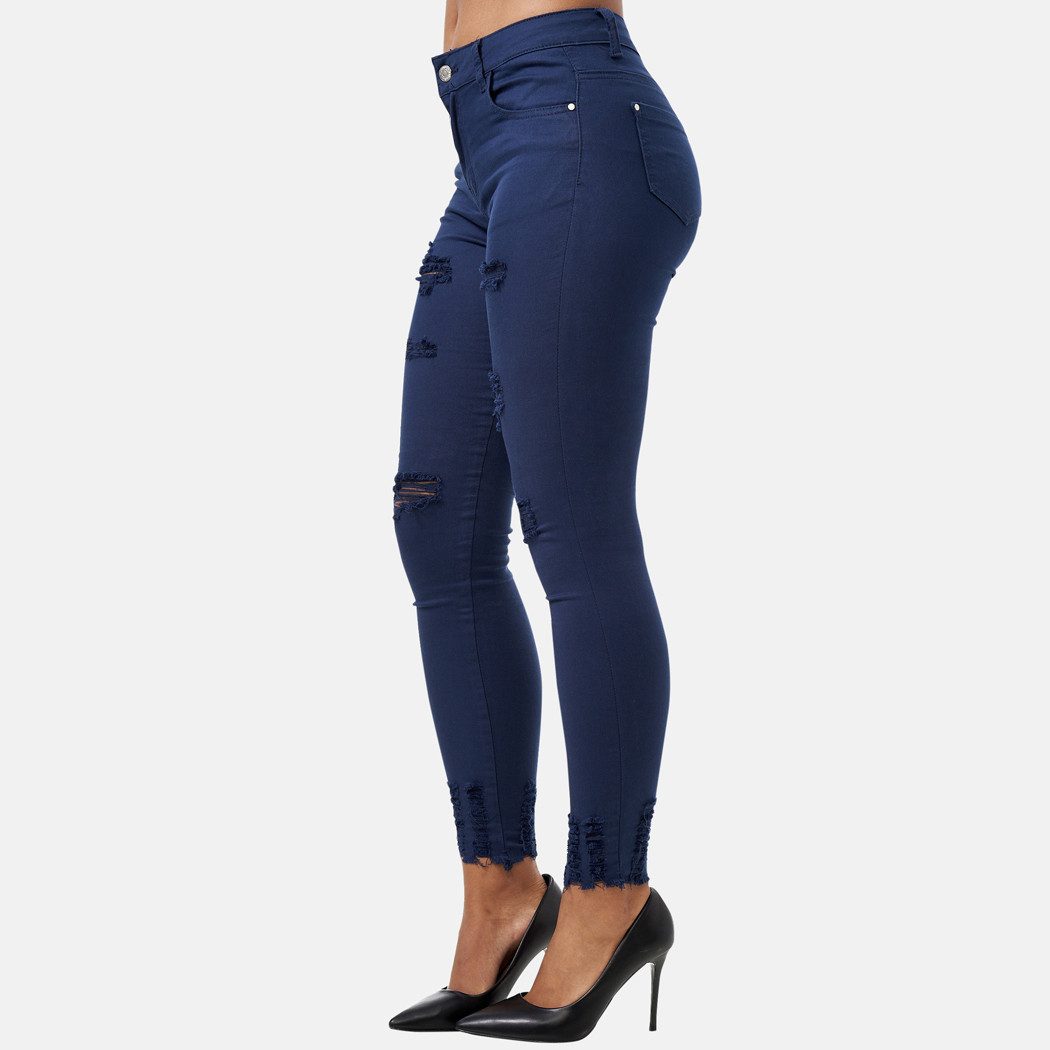 Elara Slim-fit-Jeans Damen Skinny Jeans Destroyed – High Waist Hose und Used Look
