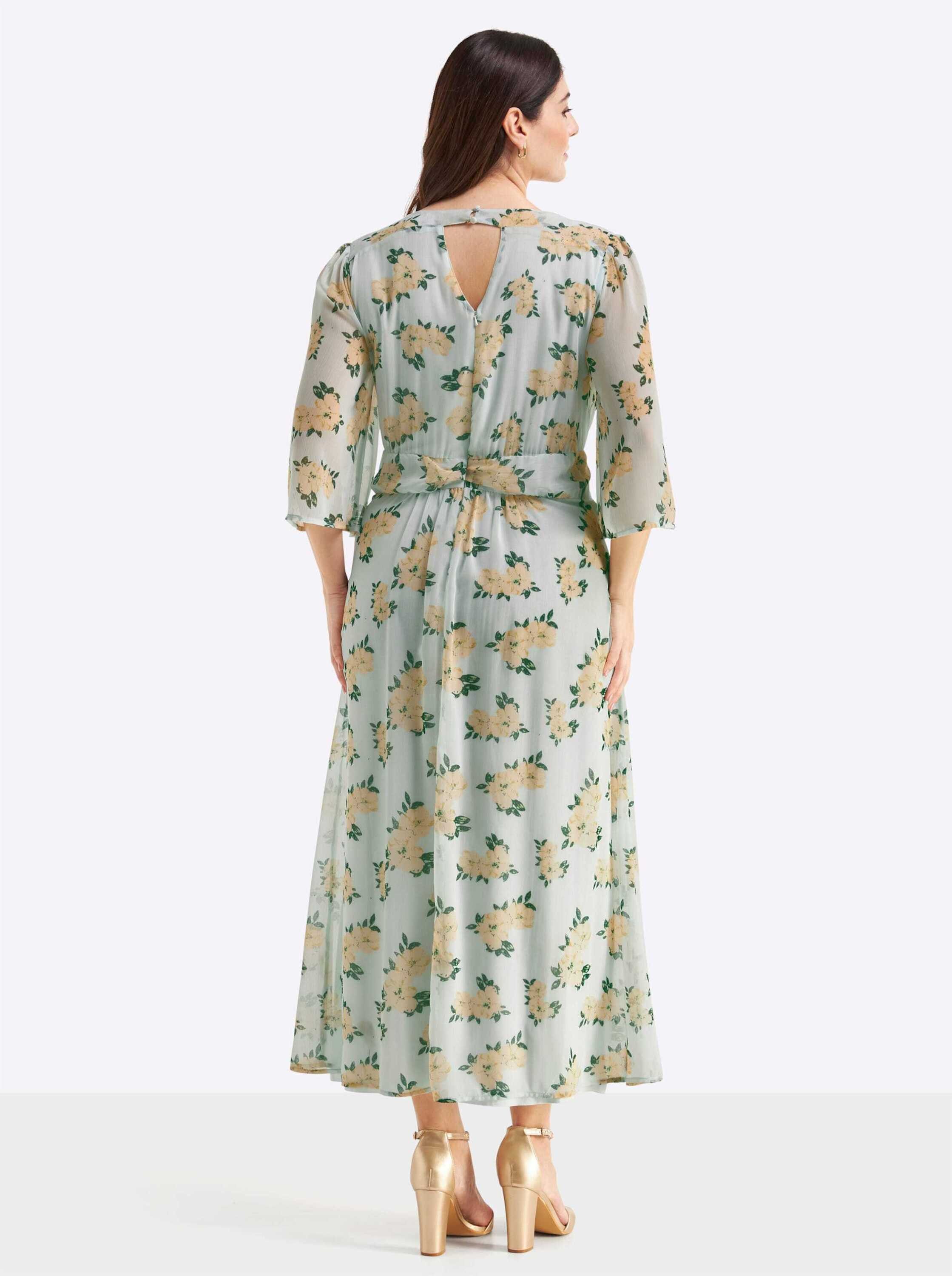 Sheego Etuikleid Abendkleid 3/4-Arm