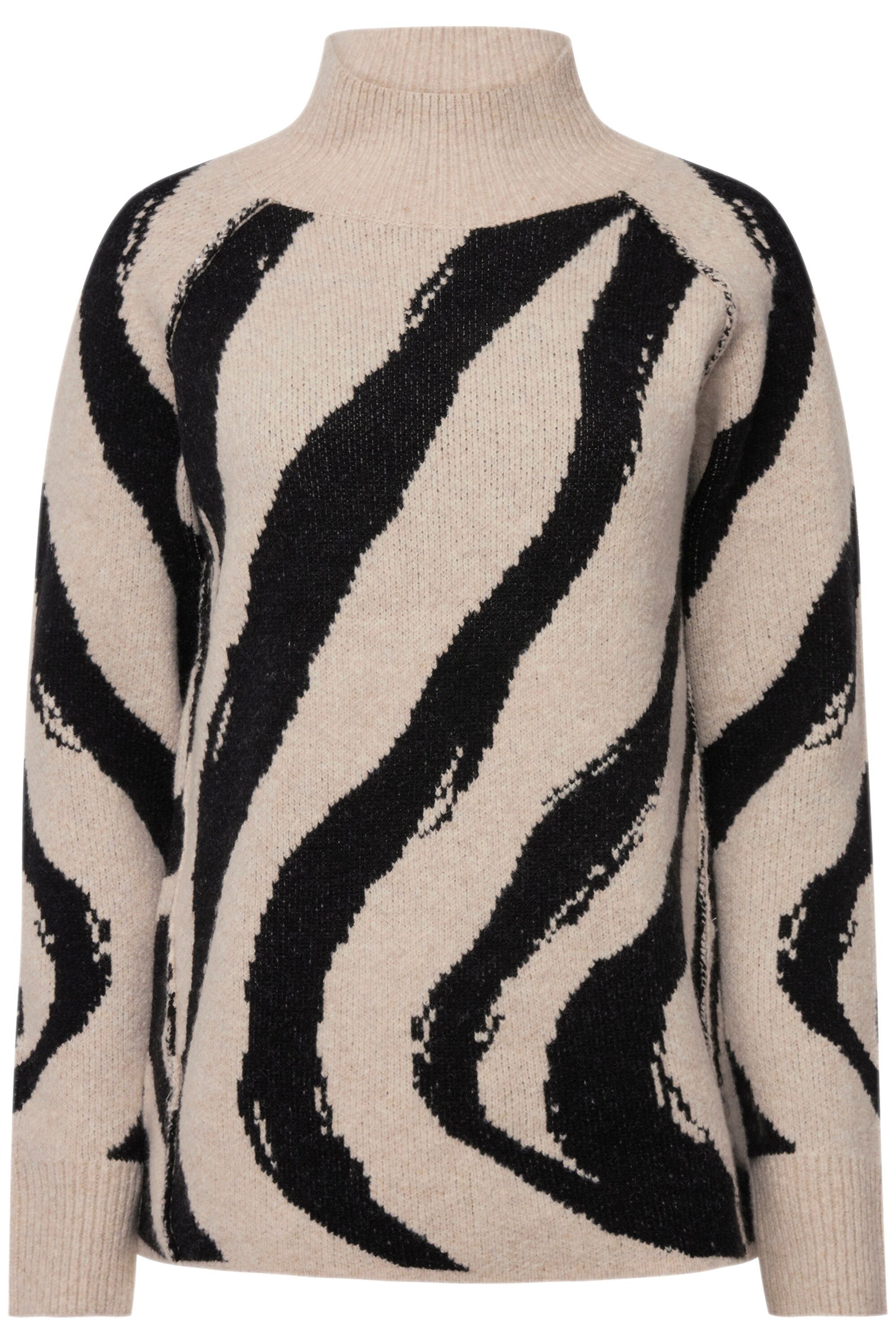 Laurasøn Rollkragenpullover Pullover Wellen Muster Wollanteil günstig online kaufen