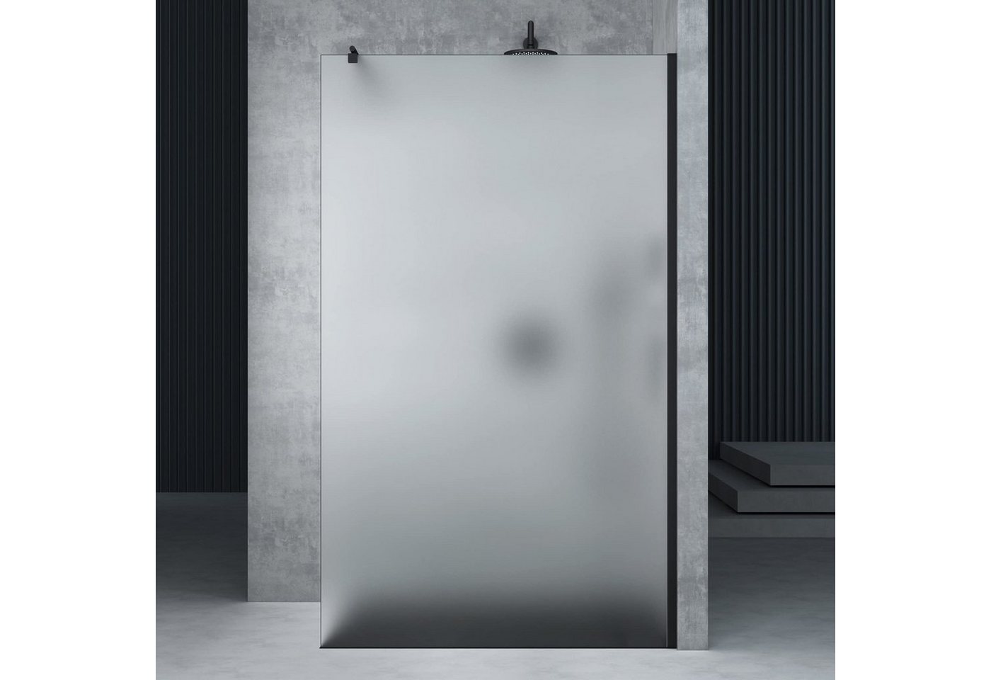 Thumbnail - Mai & Mai Duschwand Duschwand für Dusche Duschabtrennung Schwarz Profil mit Nano Glas, Einscheibensicherheitsglas