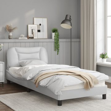vidaXL Bett Bettgestell mit LED Weiß 80x200 cm Kunstleder