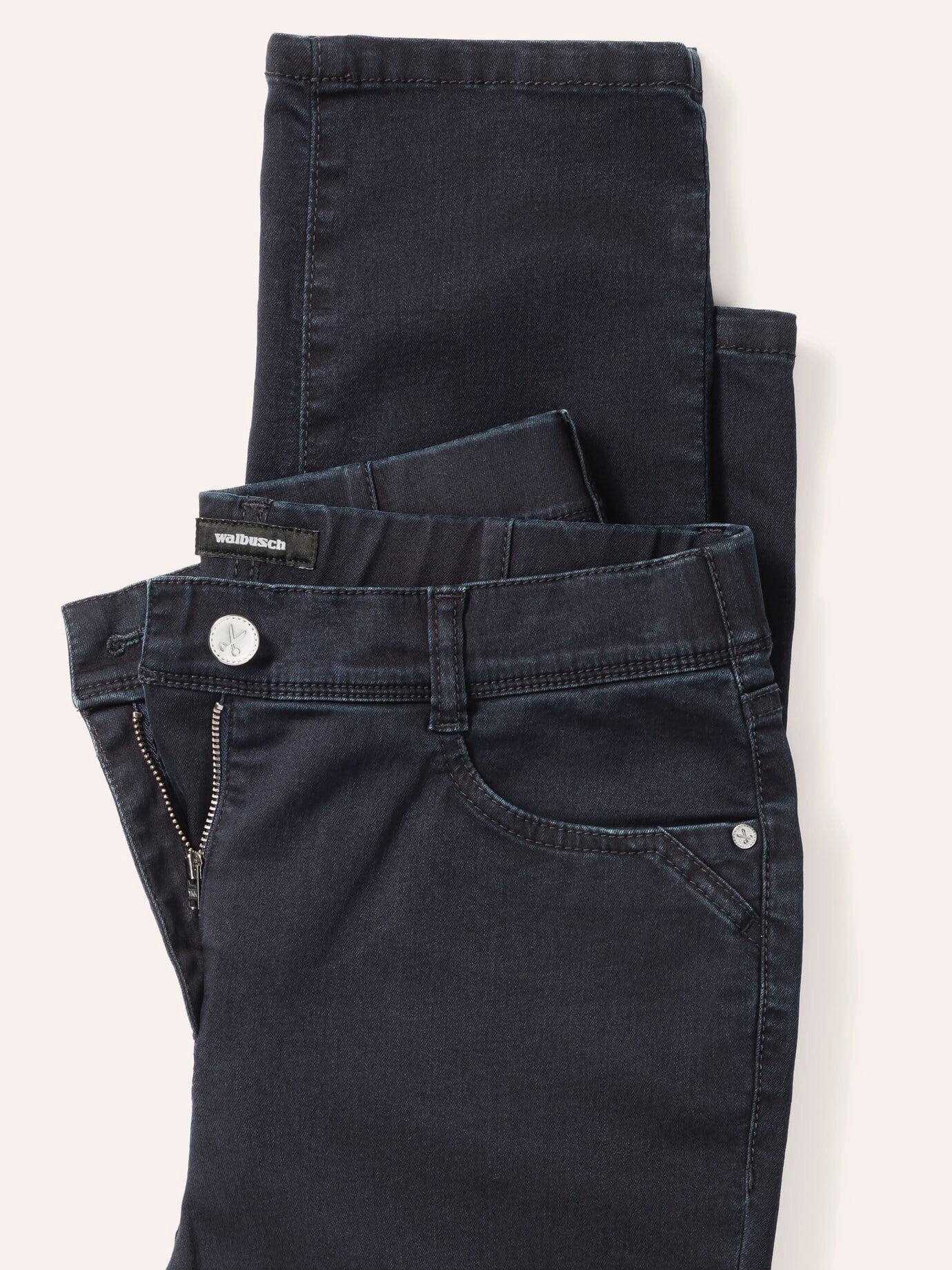 Walbusch Stretch-Jeans Damen Yoga-Jeans Ultrastretch Stretch-Jeans Comfort-Bund Regular fit Bis zu 50% Dehnanteil, Five-Pocket, bügelfrei & pflegeleicht – Bild 4 von 5