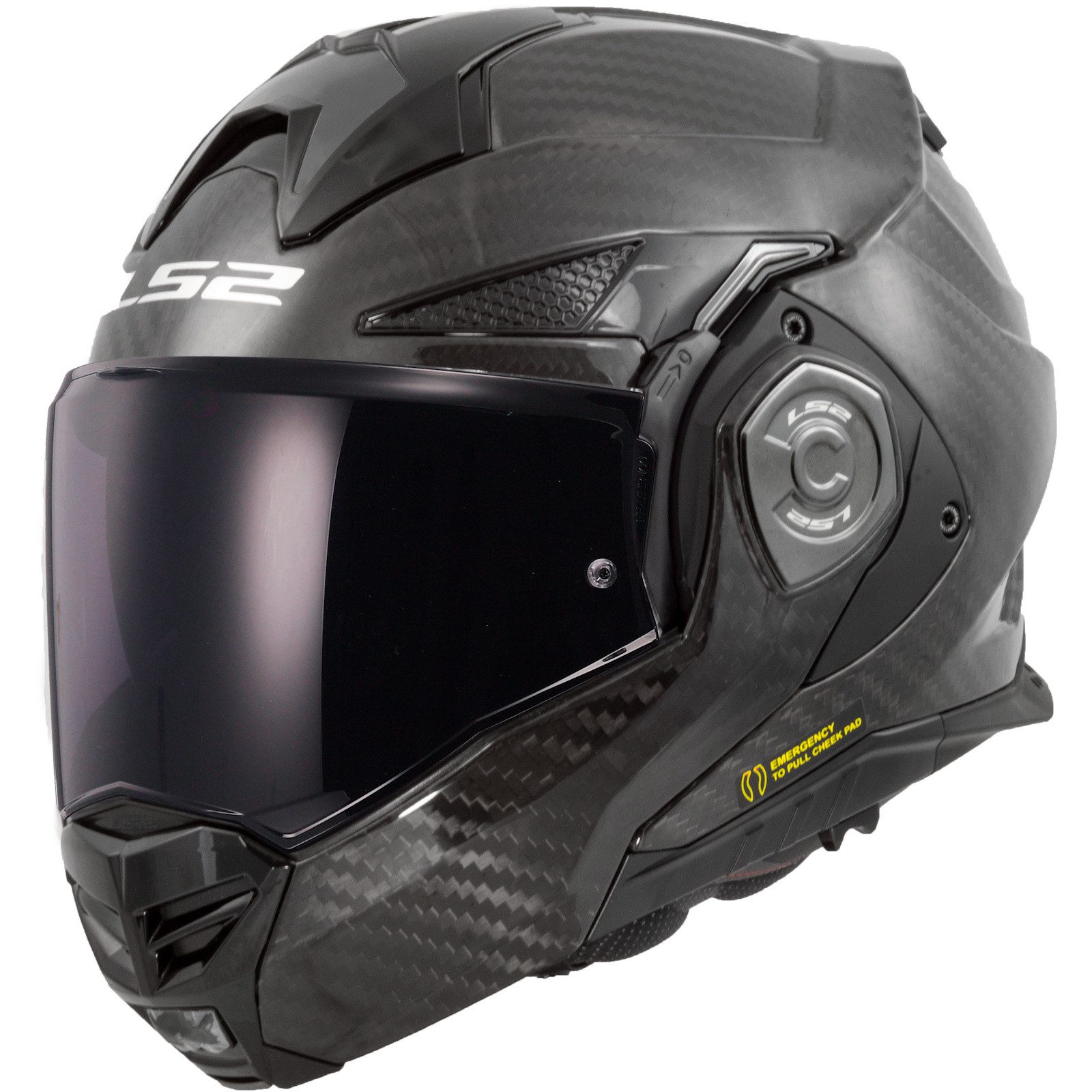 LS2 Motorradhelm LS2 FF901 Advant X Carbon Solid Klapphelm Schwarz XXL (1er Set), klapphelm motorrad