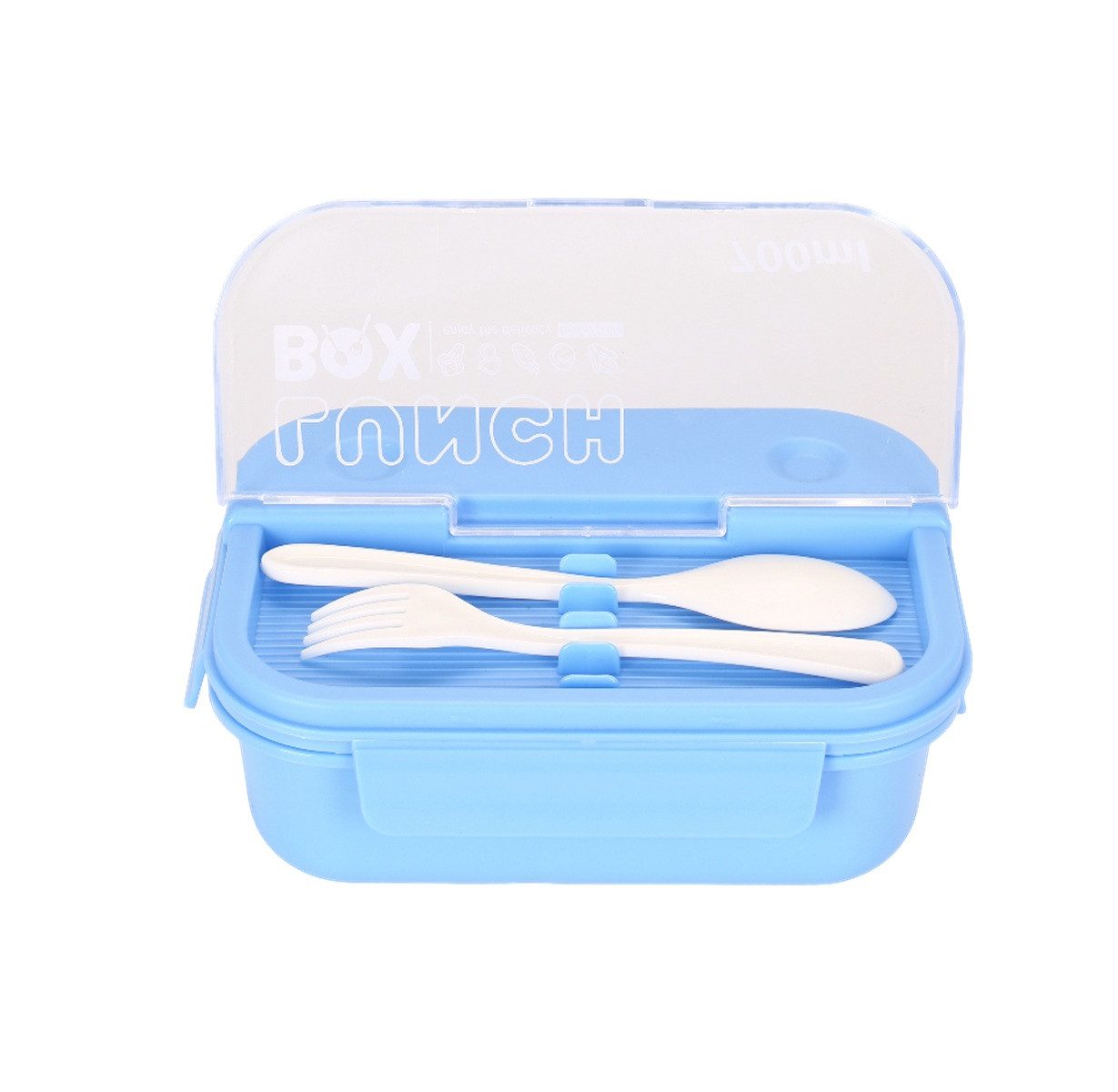Cheffinger Lunchbox mit Besteck 700 ml - Brotdose mit 3 Fächern für Schule & Büro, Kunststoff, (4-tlg), mit Löffel & Gabel, 700 ml – Bild 2 von 5