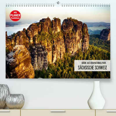 CALVENDO Wandkalender Grüße aus dem Nationalpark Sächsische Schweiz (Premium, hochwertiger DIN A2 Wandkalender 2023, Kunstdruck in Hochglanz)
