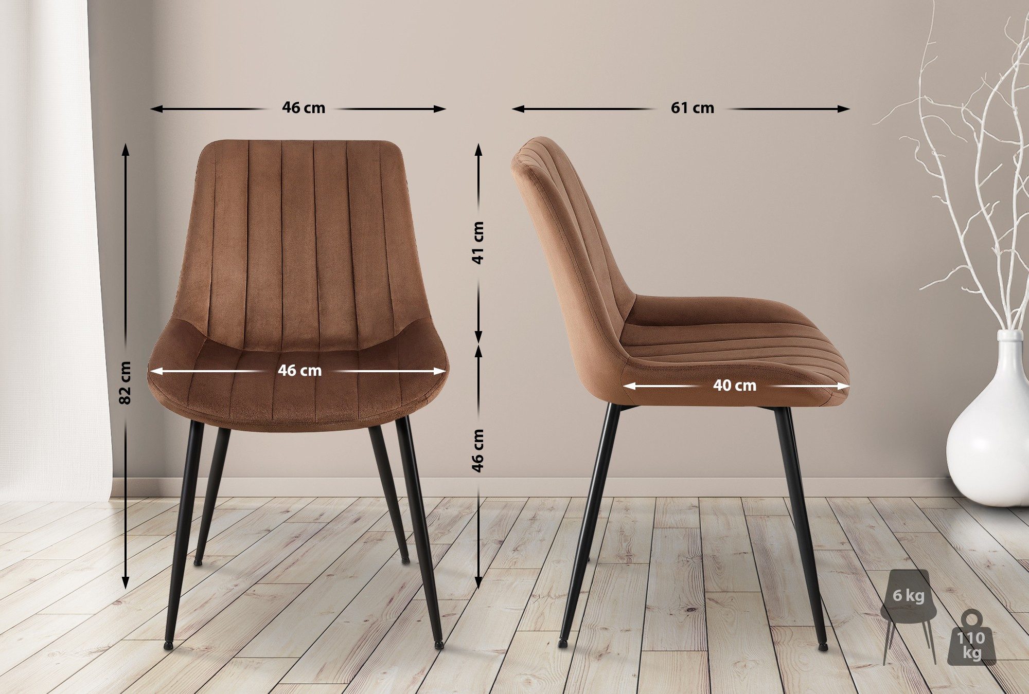 CLP Esszimmerstuhl Rahden Samt (2er Set), günstig online kaufen