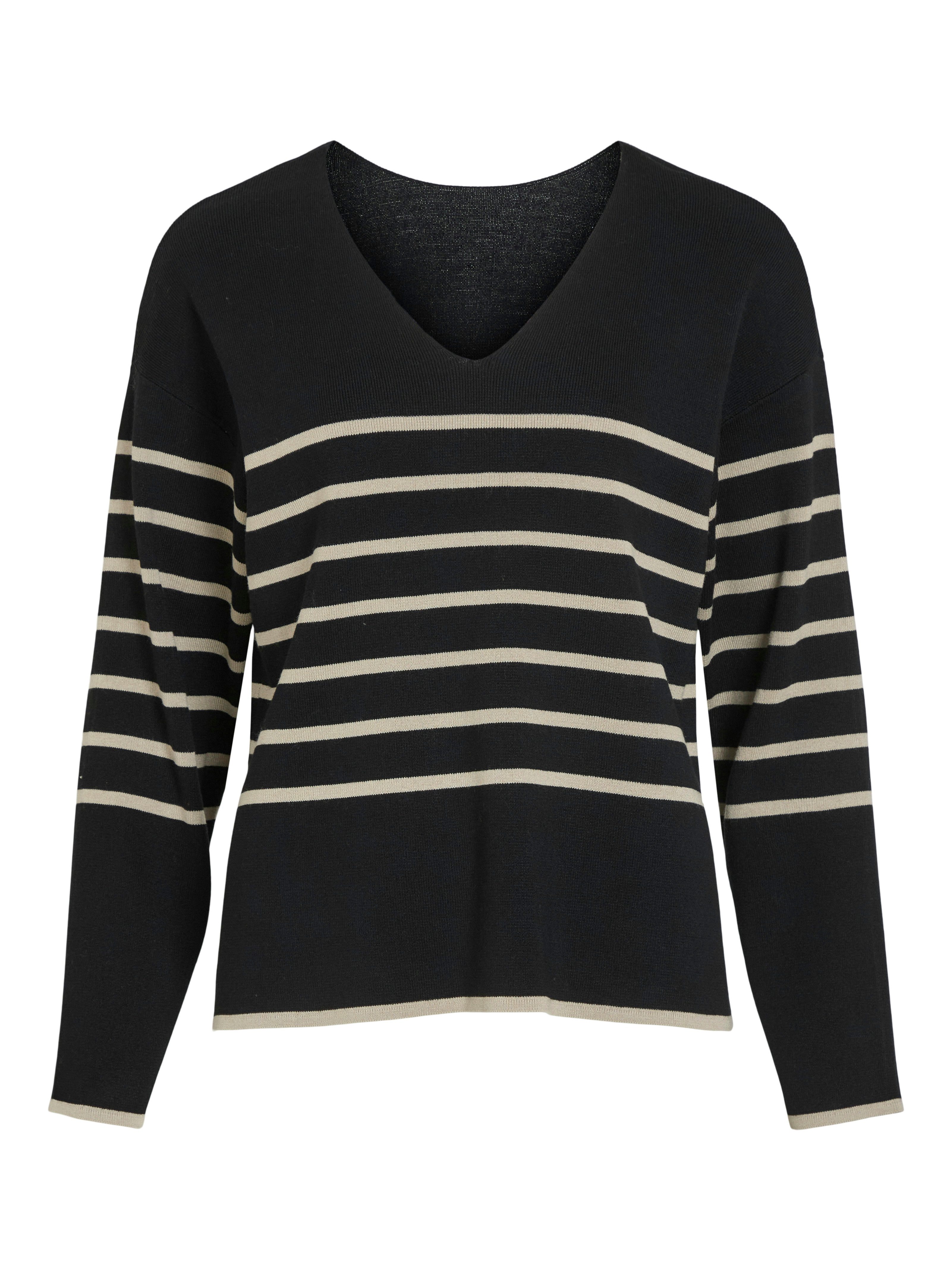 V-Ausschnitt-Pullover VIOSTRIA V-NECK L/S REV TOP-NOOS
