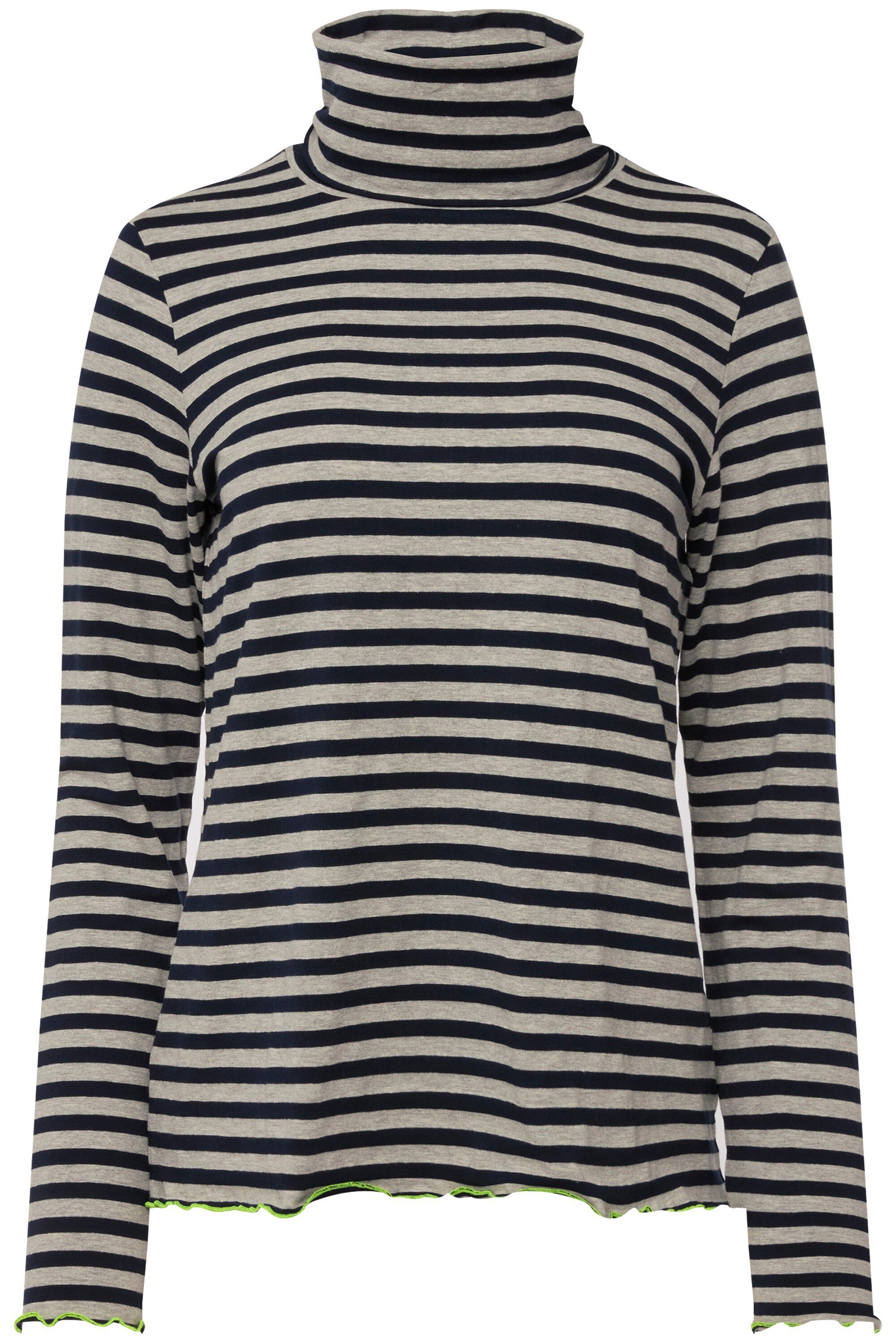 Laurasøn Longsleeve T-Shirt Ringel Stehkragen Langarm günstig online kaufen