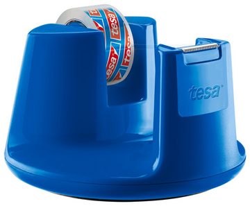 tesa Klebeband tesafilm Tischabroller Compact - Spender mit Kleberolle 10m : 15mm (Kombi-Set, 2-St) Klebefilmabroller inkl. tesafilm transparent - blau