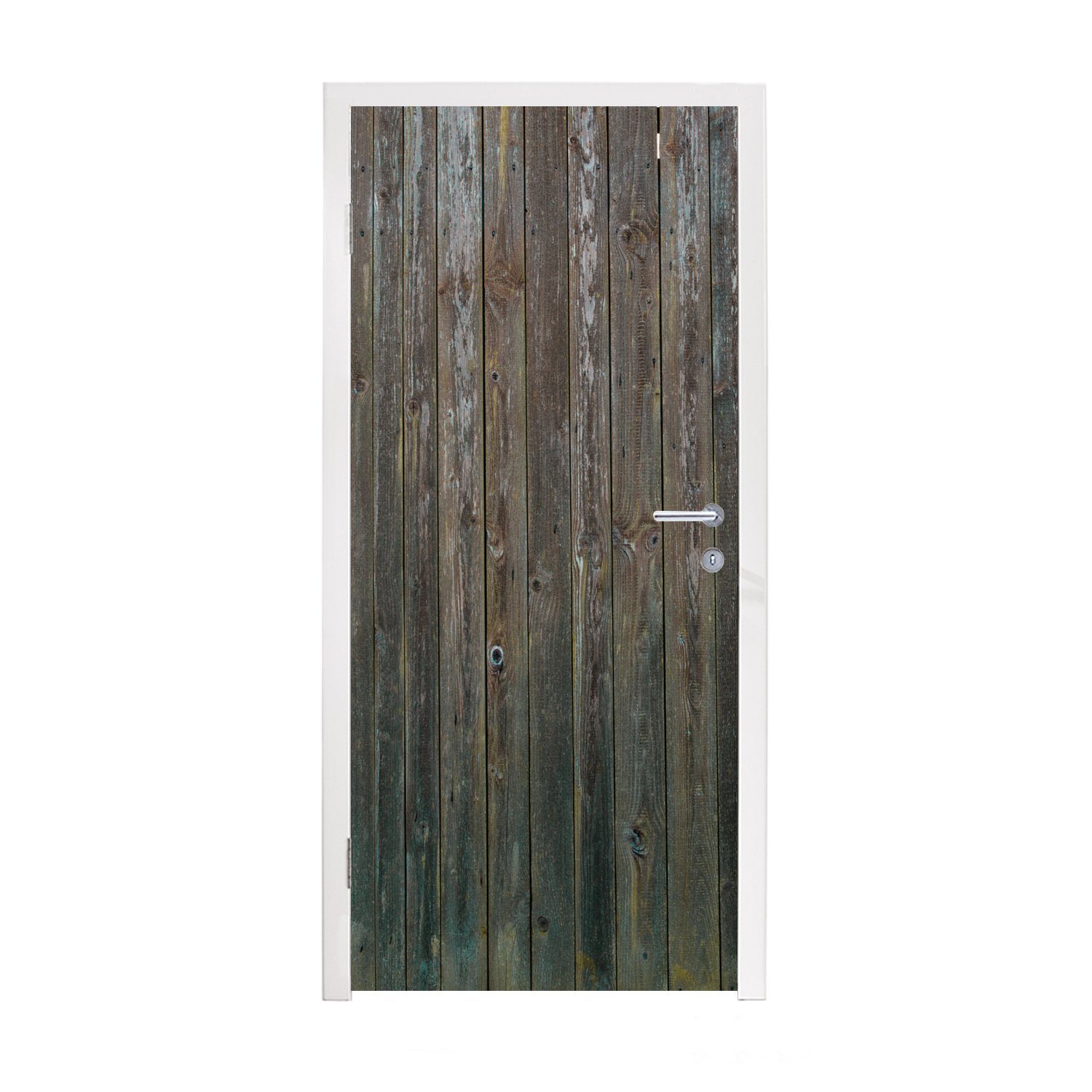 Fototapete Türaufkleber, der Matt, cm St), Tür, dunklen für Hintergrund Türtapete (1 MuchoWow bedruckt, 75x205 Bretter,