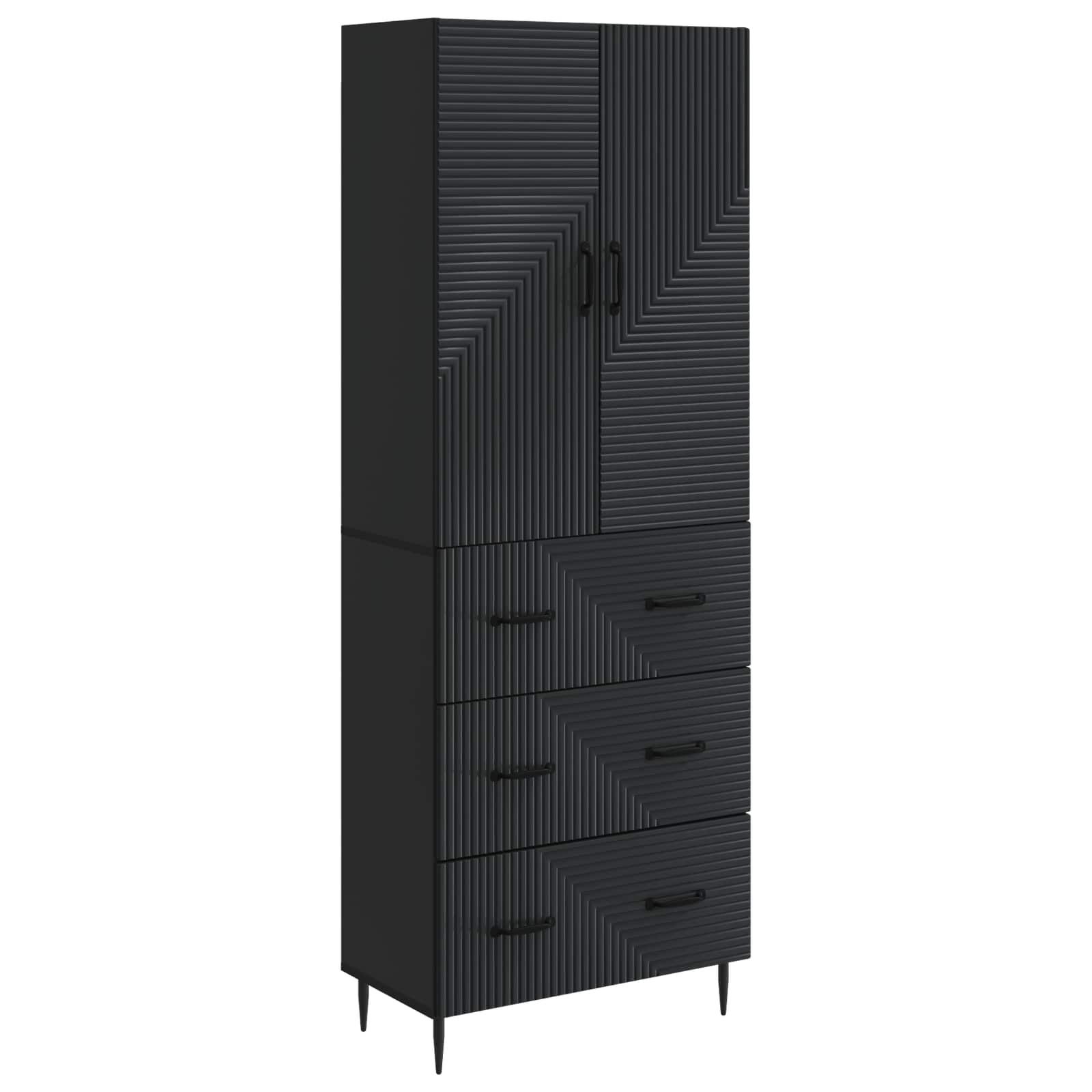 vidaXL Schranksystem Schrankset 2 Stk. 66 x 34,5 x 90 cm Holzwerkstoff Schwarz (2-St)