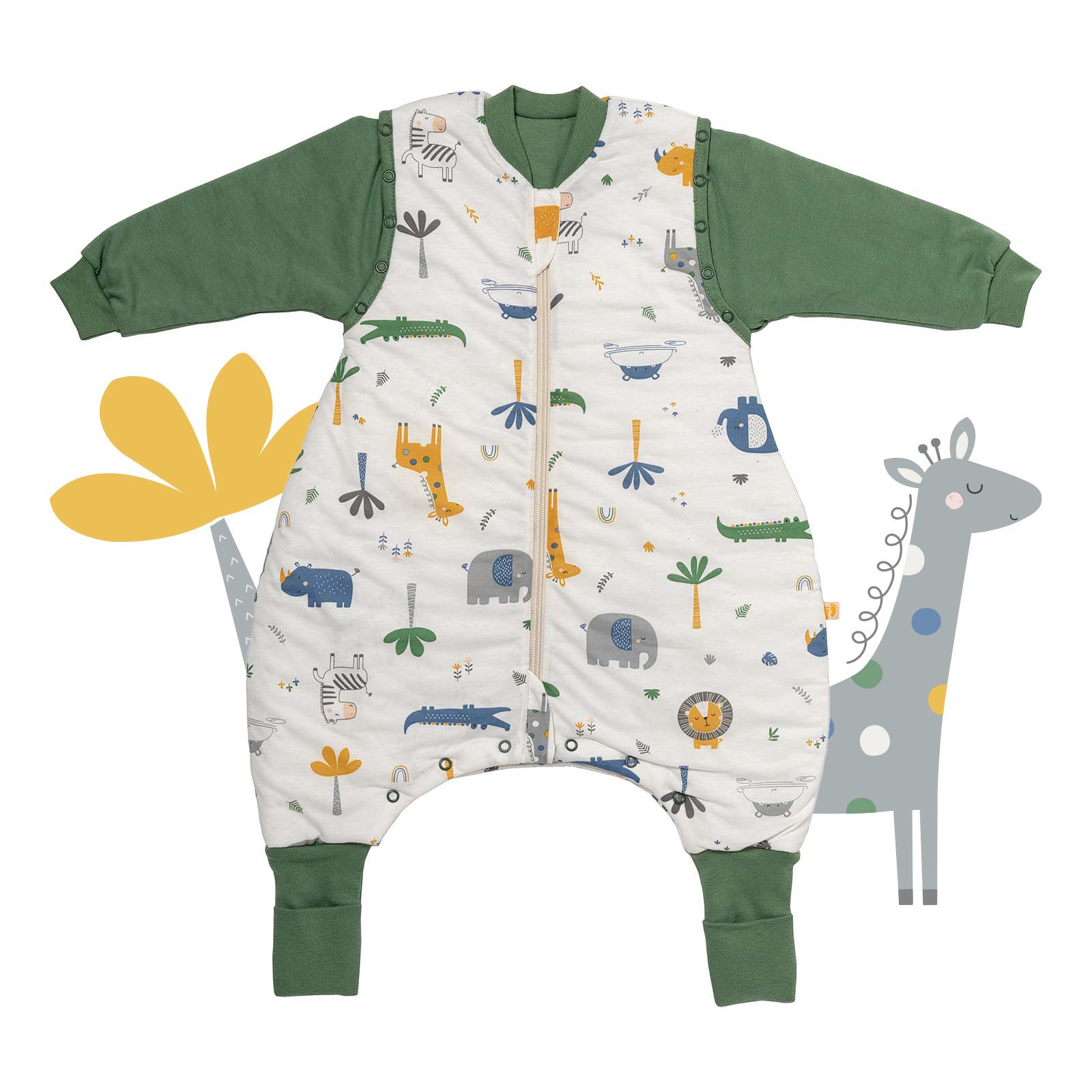 Schlummersack Kinderschlafsack Schlafsack mit Füßen und umklappbaren Bündchen, 1.0 Tog