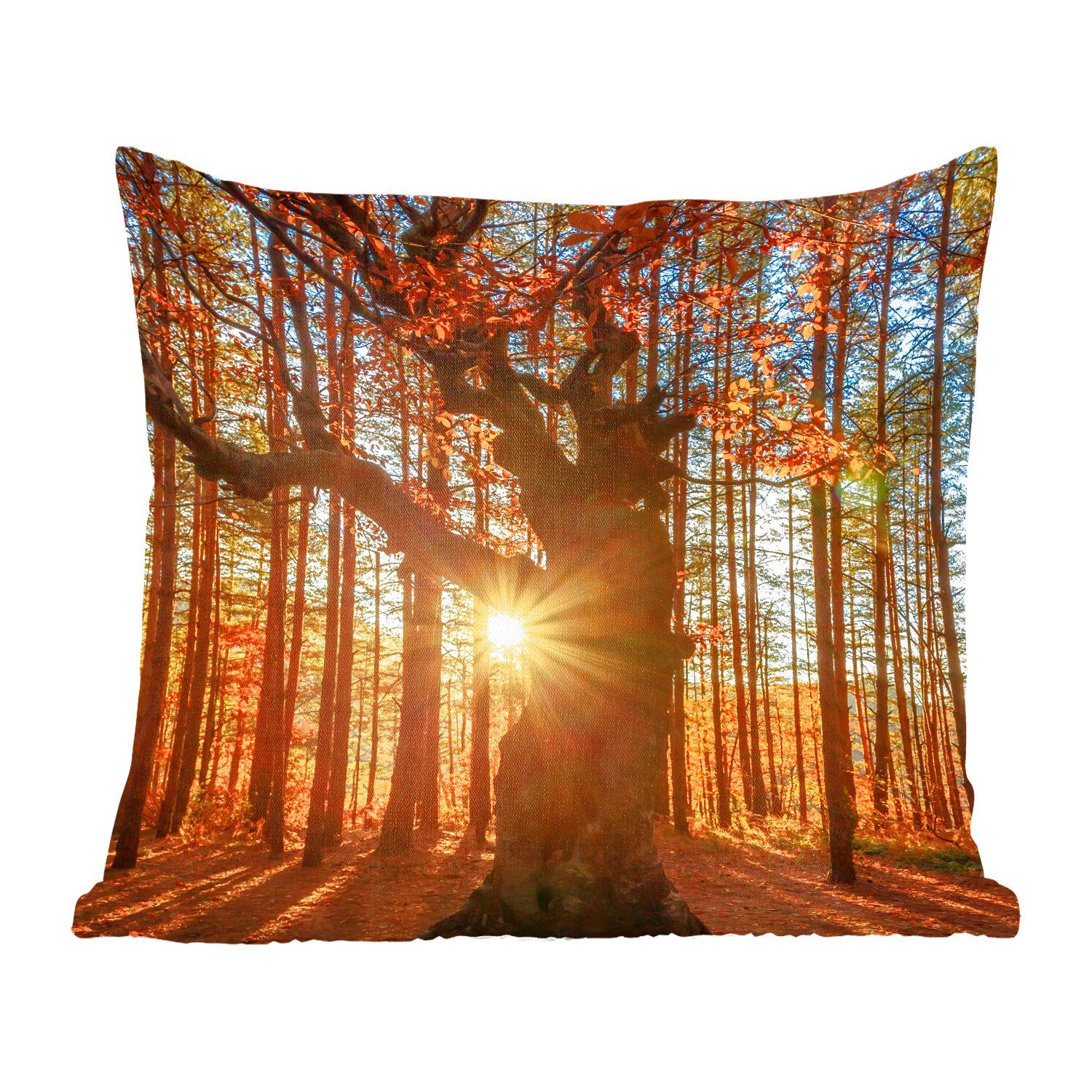 MuchoWow - Sofakissen Zierkissen mit Füllung Herbst Sonne Schlafzimmer, Baum, Deko, Wohzimmer, für Dekokissen -