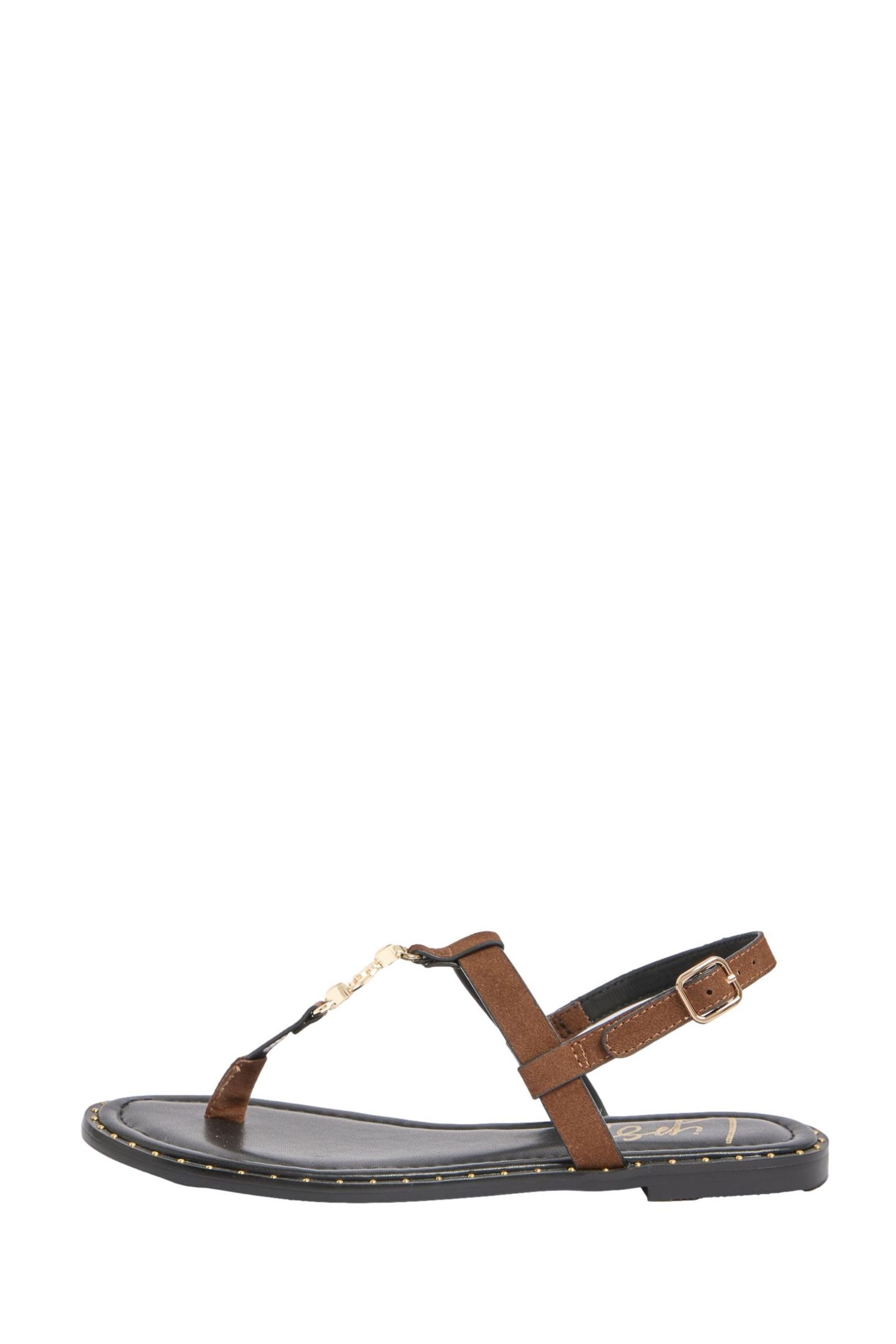 LIPSY Lipsy flache Zehentrenner-Sandalen mit Nieten Zehentrenner