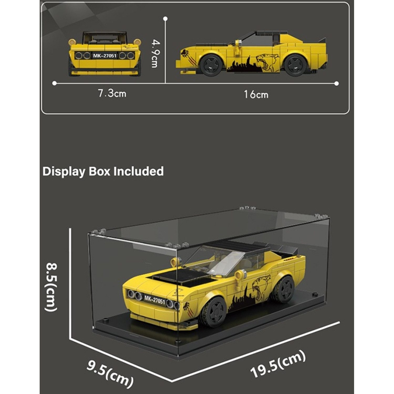 Mould King 27051 Muscle Car Challenger SAT + Showcase Konstruktionsspielsteine – Bild 4 von 4