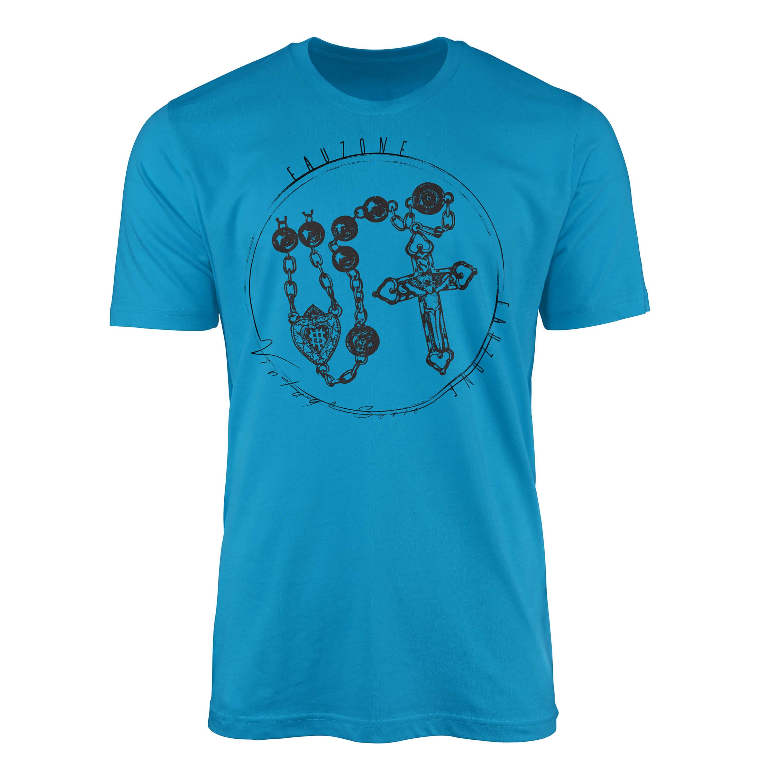Sinus Art Rosenkranz T-Shirt Vintage Herren Atoll T-Shirt