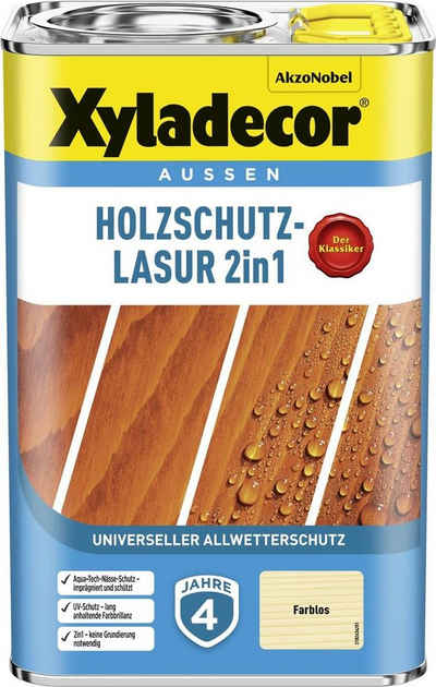 Xyladecor  Holzschutzlasur Holzschutzlasur Farblos 4 l Außen Imprägnierung Holzschutzmittel