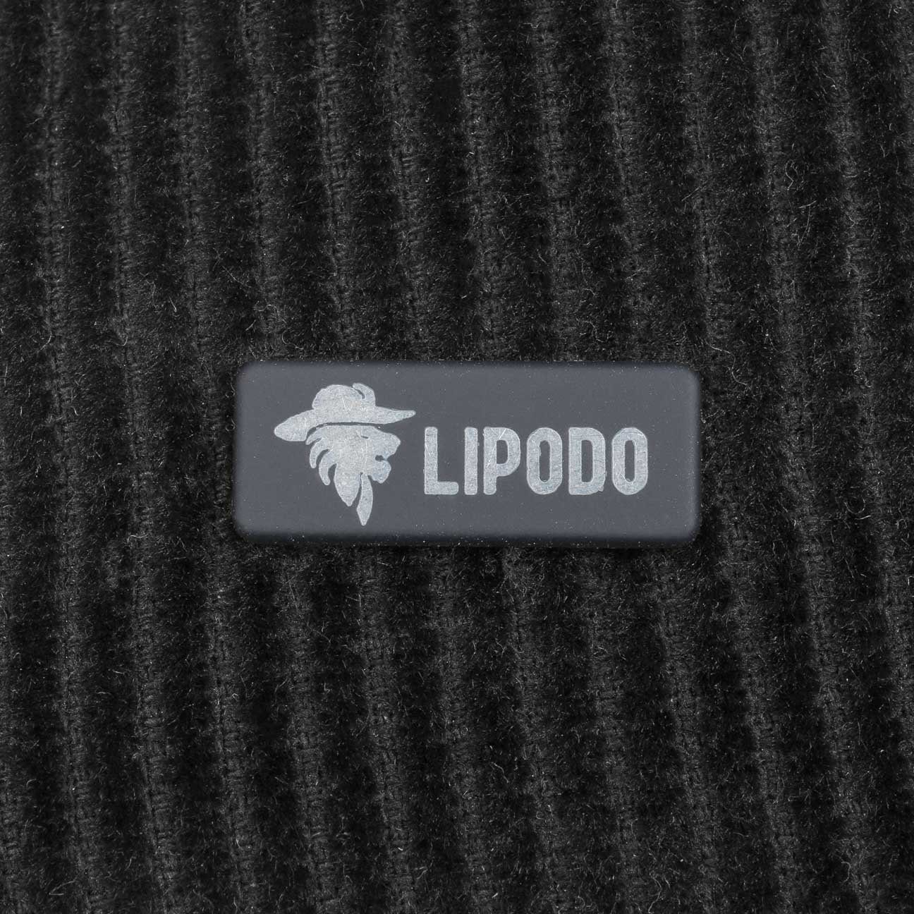 Lipodo Flat Cap (1-St) schwarz mit Cordcap Schirm, in Italy Made