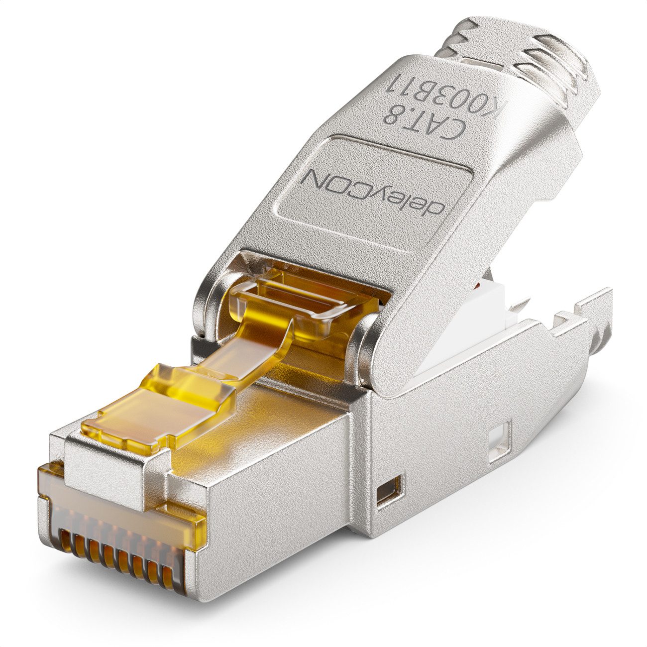 deleyCON deleyCON 1x CAT8 Netzwerkstecker RJ45 Geschirmt 40Gbit/s Stecker für Netzwerk-Adapter