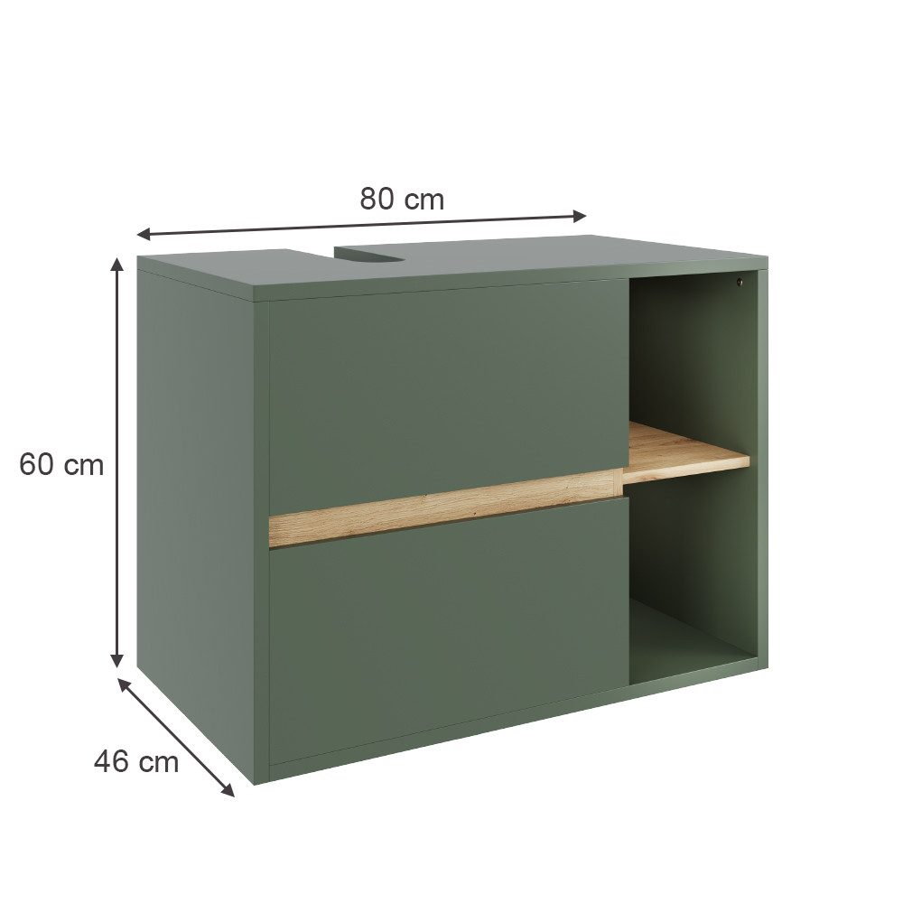 Vicco Waschbeckenunterschrank Viola, Grün/Artisan, 80 x günstig online kaufen