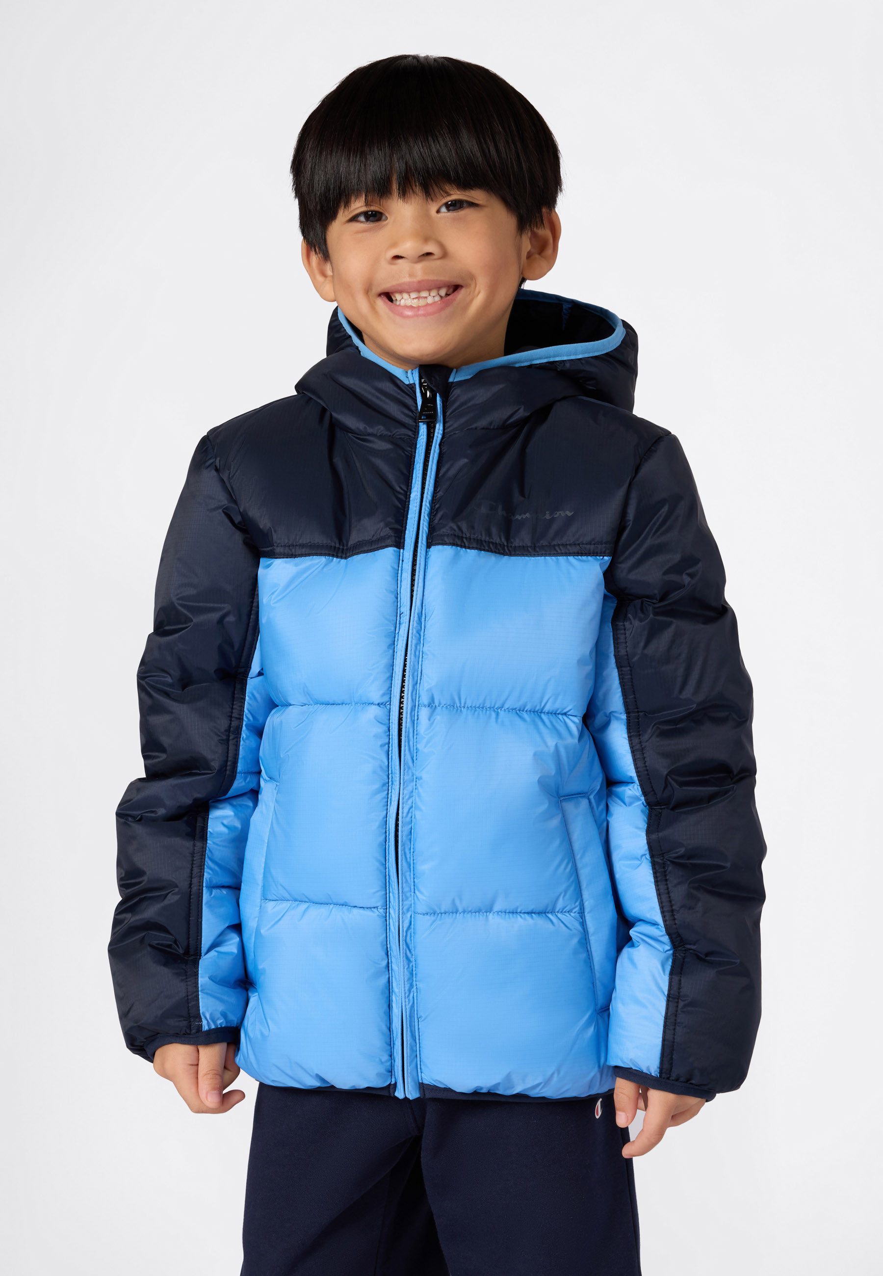 Champion Steppjacke Colorblock Outdoor Hooded Jacket mit Kapuze, wasser- und windabweisend, hüftbedeckende Länge