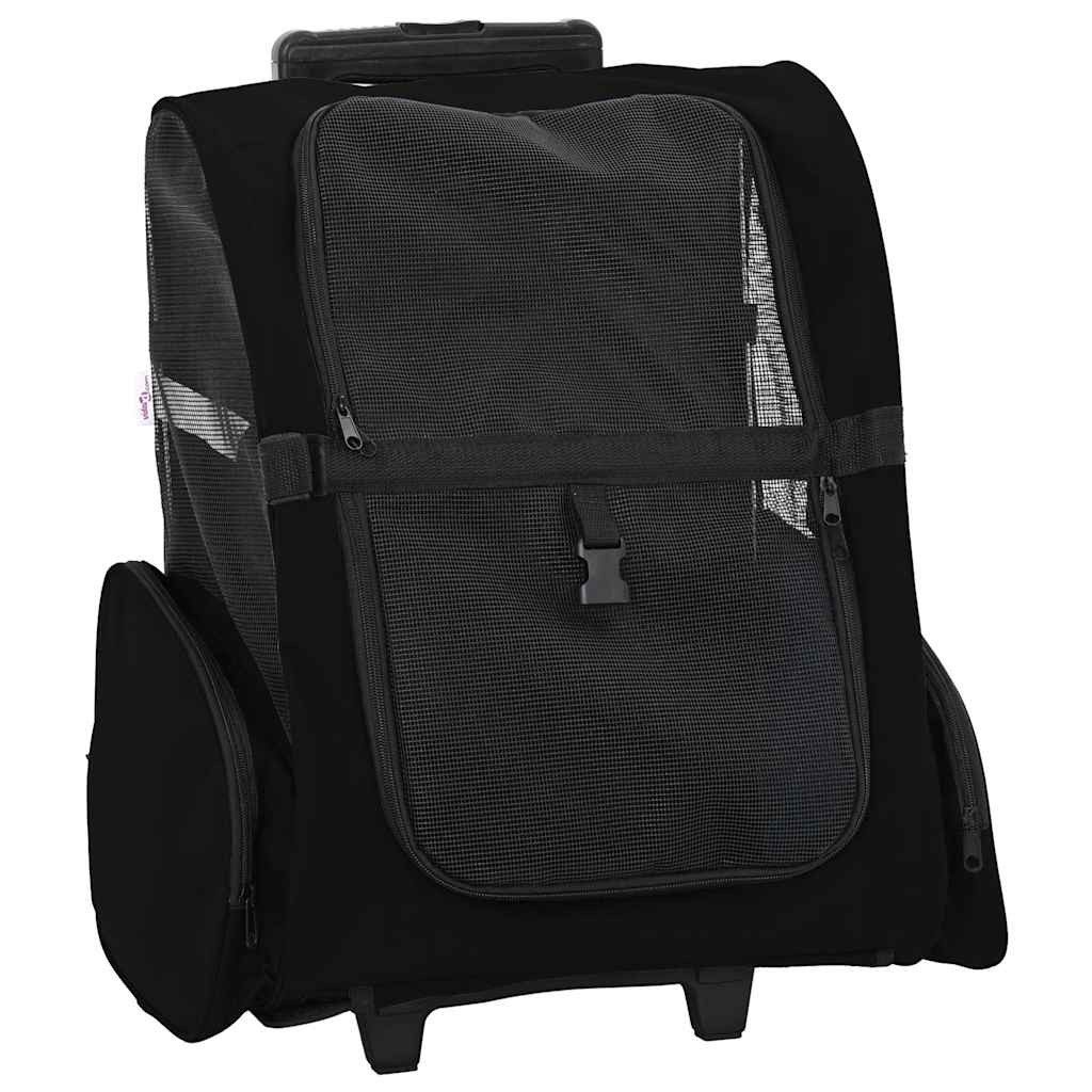 vidaXL Hundebuggy Trolley für Haustiere 3-in-1 Schwarz 48x32x(57-106) cm cm Oxford-Geweb