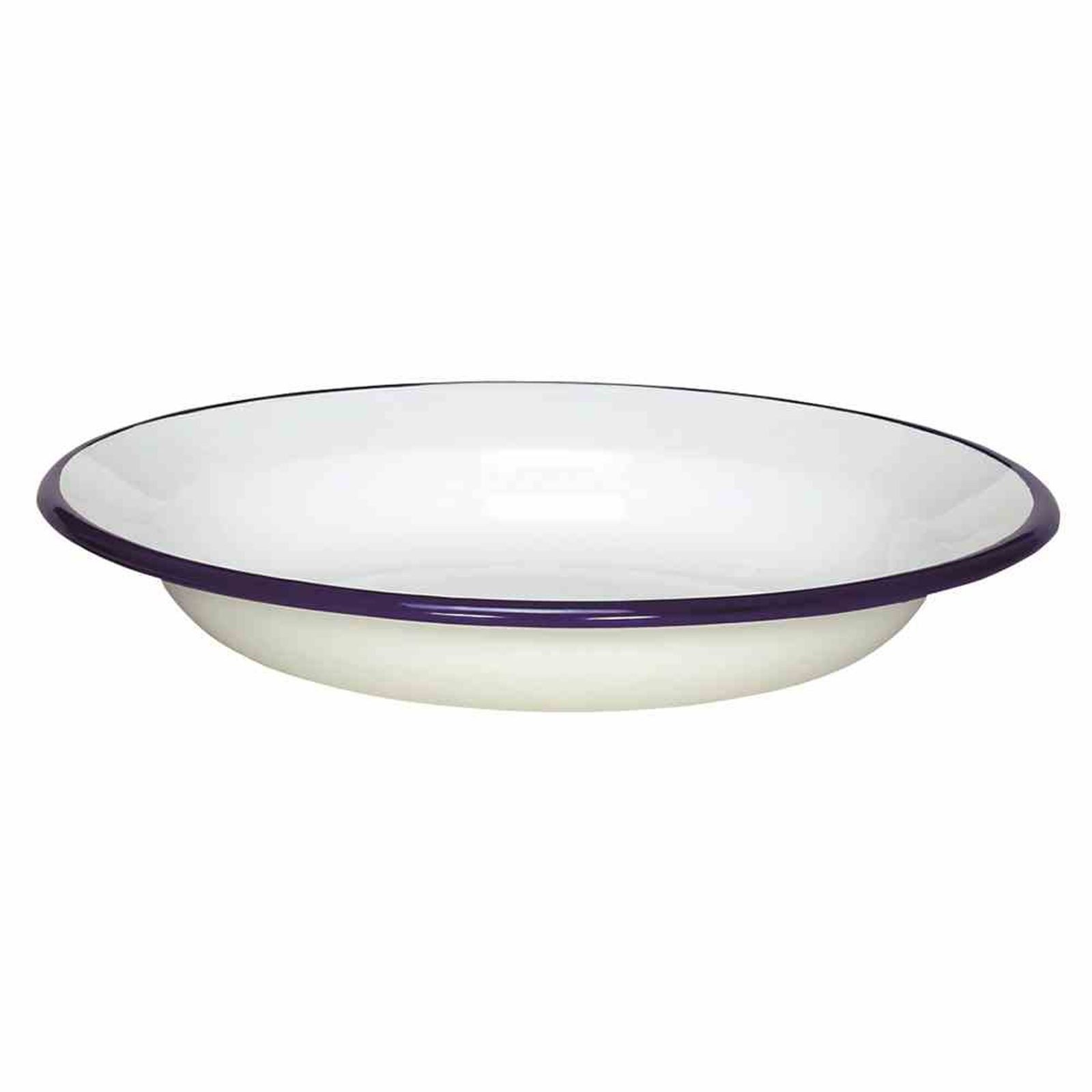 Karl Krüger Teller Teller tief "Husum" weiß 24 cm Emaillegeschirr