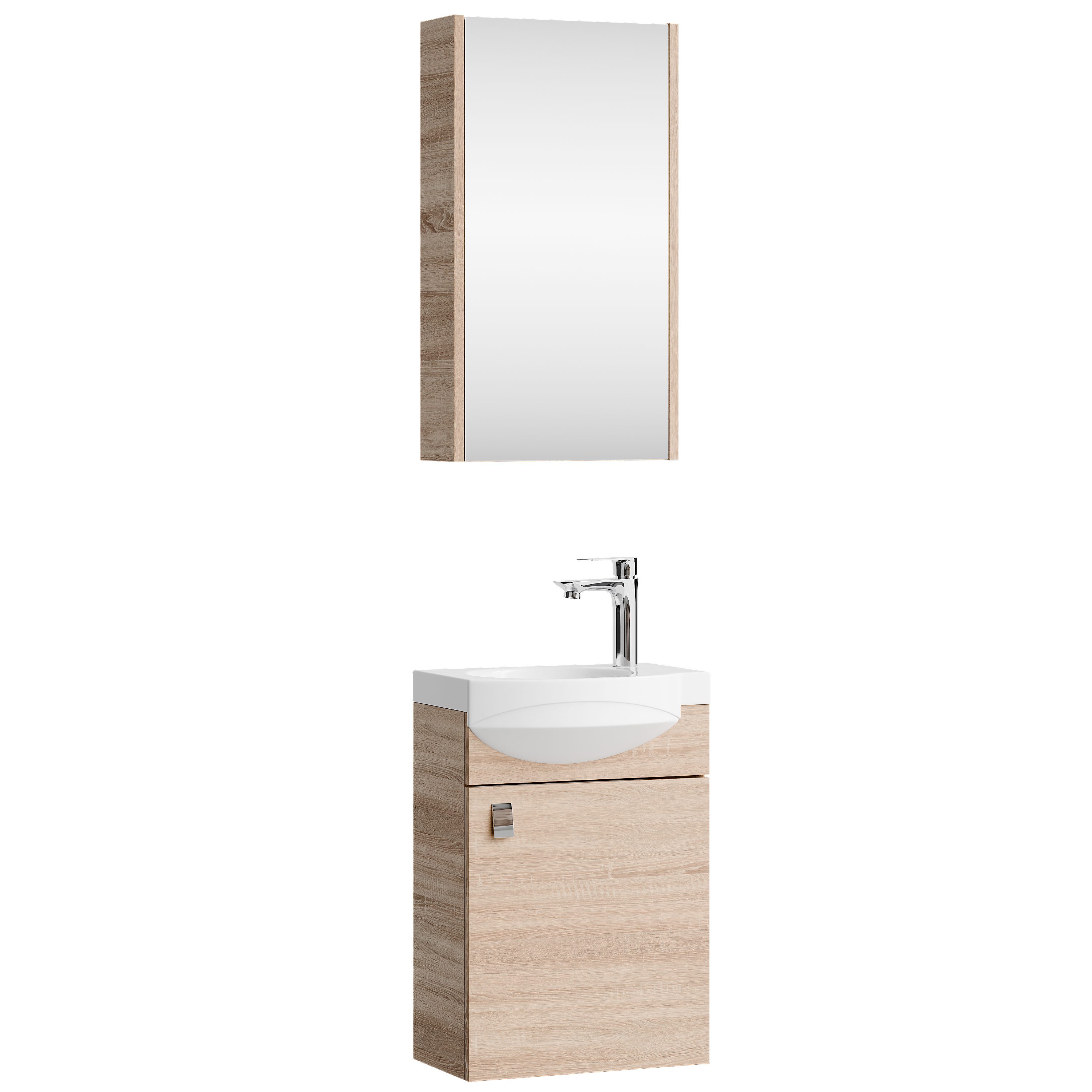 Planetmöbel Badmöbel-Set Waschtischunterschrank mit Spiegelschrank 40cm, günstig online kaufen