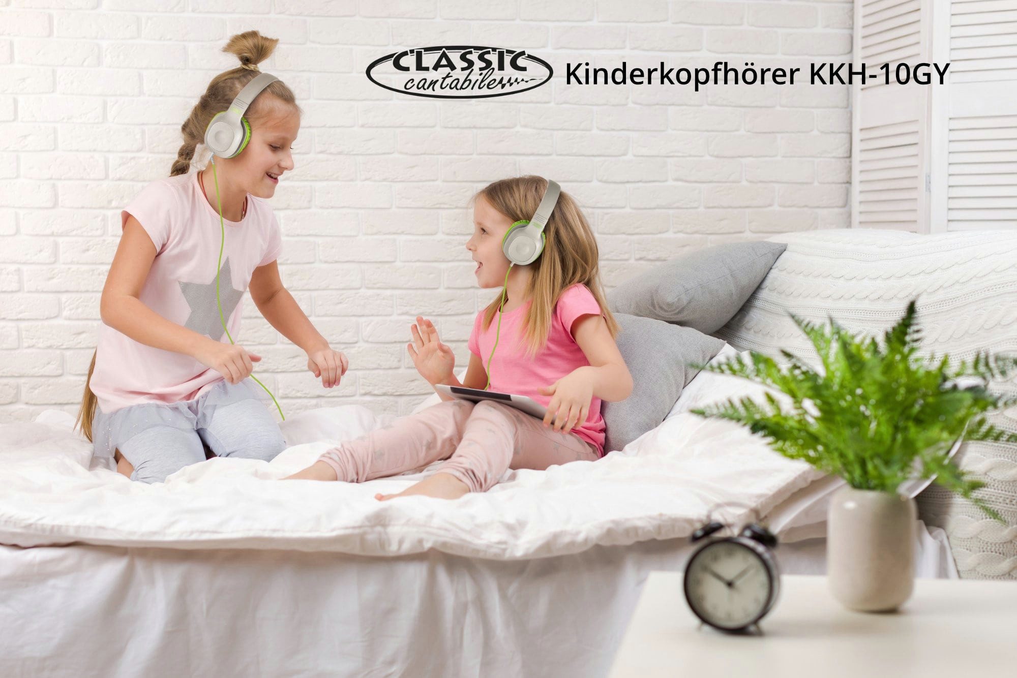 Classic Cantabile KKH-10 GY Kinderkopfhörer Grau - Perfekter Sound für kleine Musikfans Kinder-Kopfhörer (Sharing-Funktion, Sharing-Funktion: Musik mit Freunden über AUX-Buchse teilen)