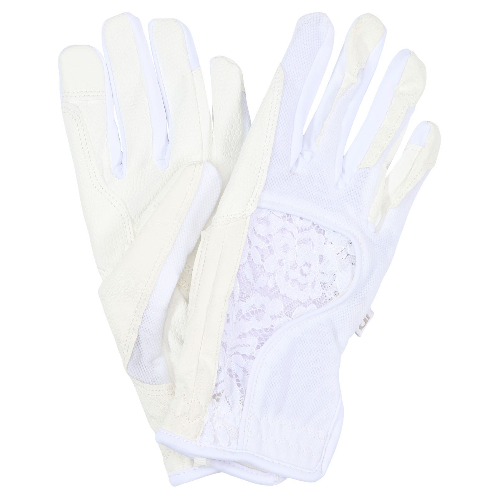 Equipage Reithandschuhe Larissa, stylischer Reithandschuh mit Spitze, weiß