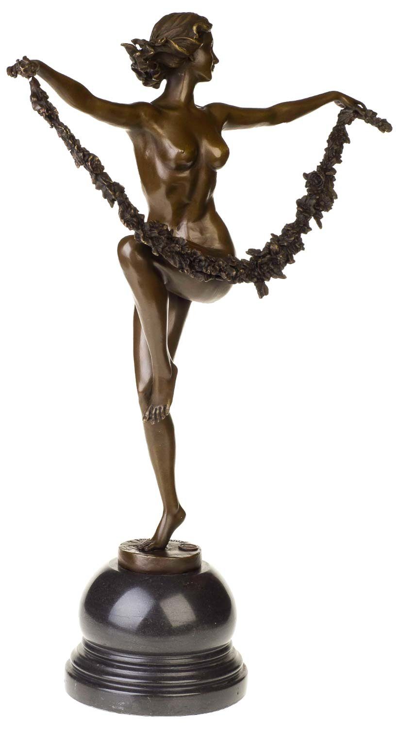 Tänzerin Bronze Antik-Stil Skulptur Bronzeskulptur - Figur 54cm im Blume Aubaho Statue