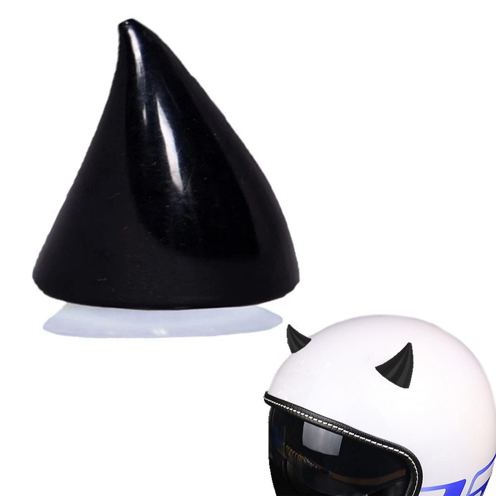 Zaddox Aufkleber Motorrad Helm Dekoration Horn HD1 schwarz