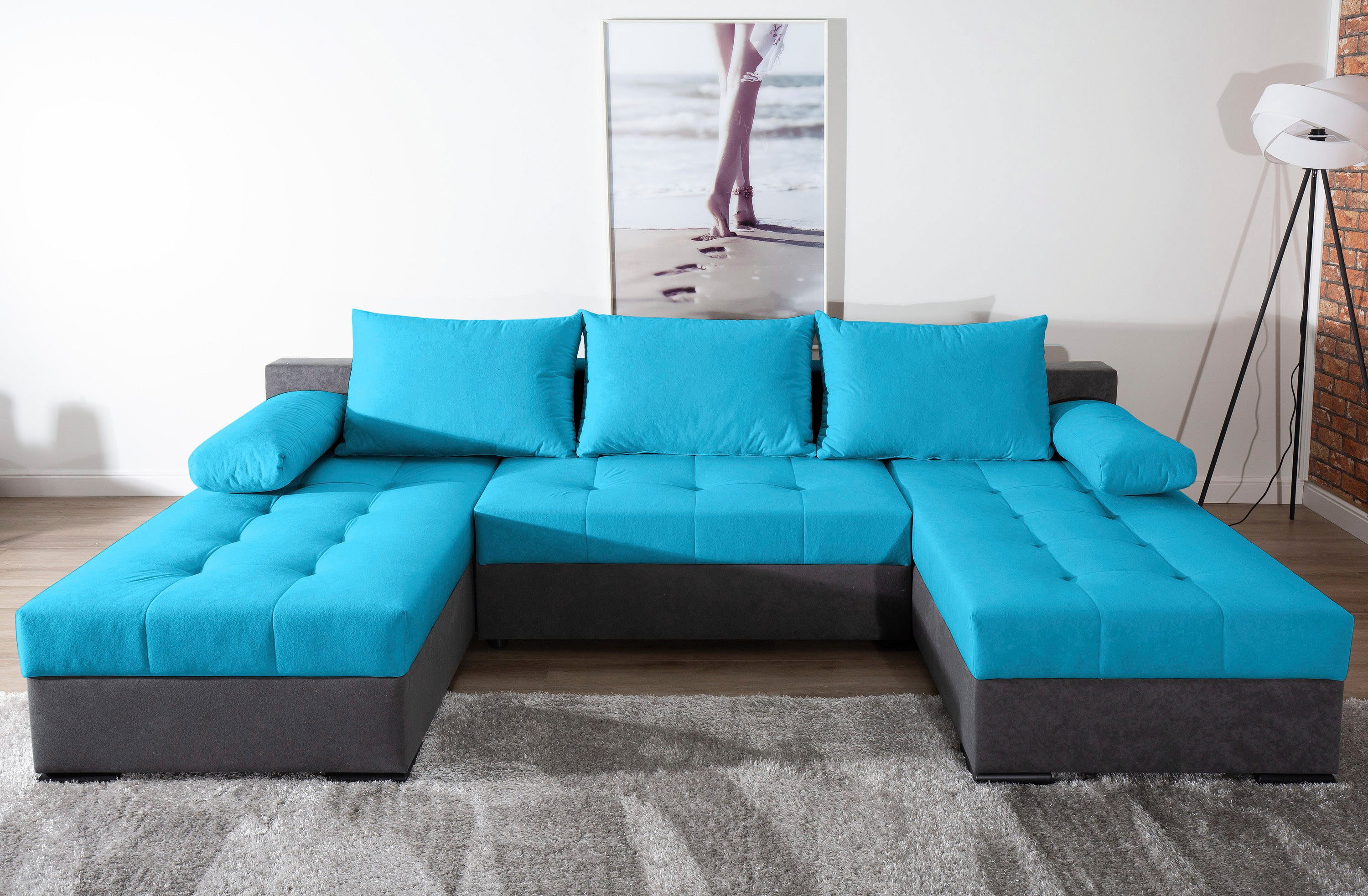 COLLECTION AB Wohnlandschaft Josy U-Form, B: 269 cm, mit Bettfunktion & Bettkasten, Federkern